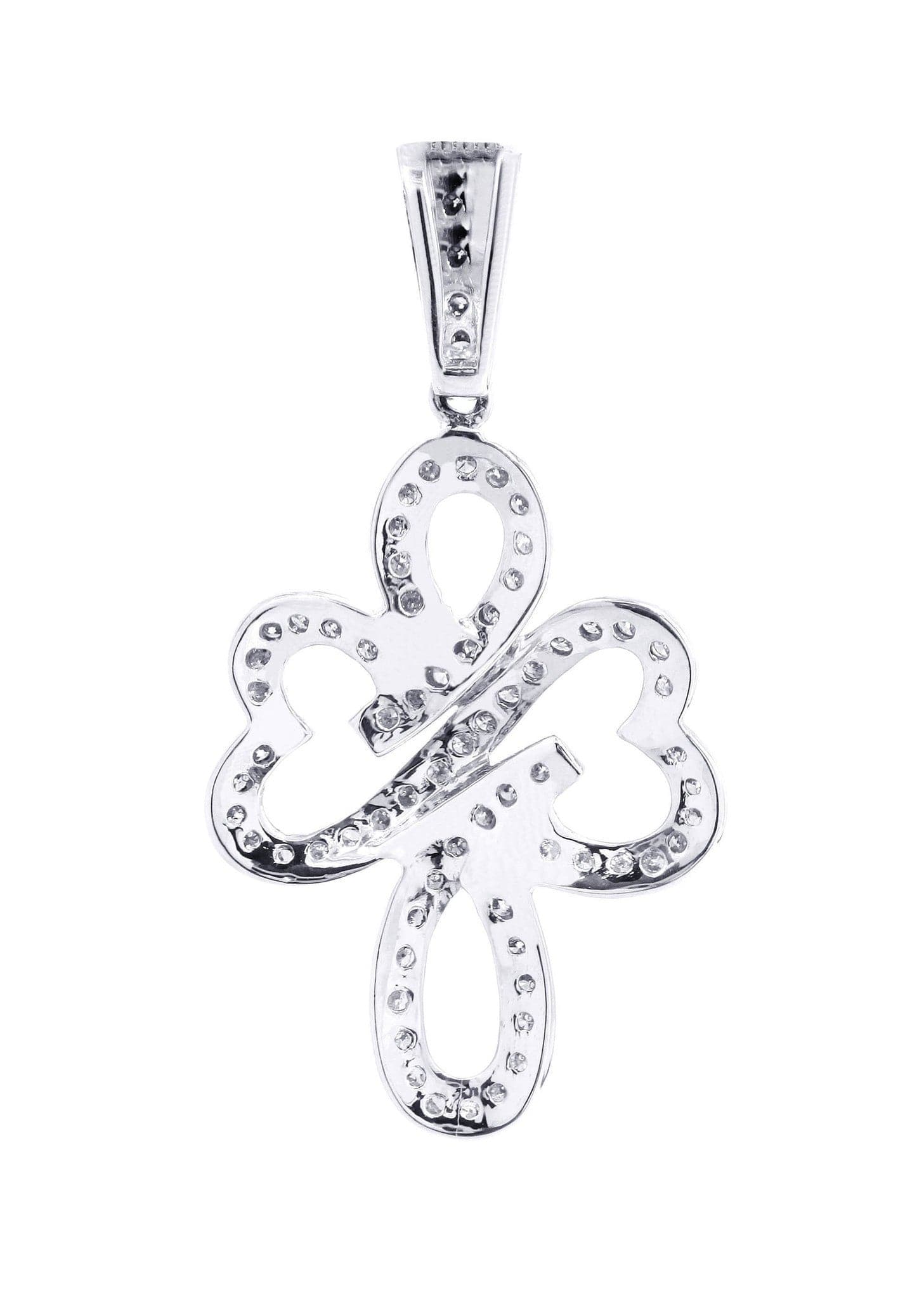 0.82 Carat Diamond Cross Pendant Necklace - 2.08 Grams 14K White Gold Religious Jewelry for Women - Perfect for Baptism, First Communion & Special Occasions