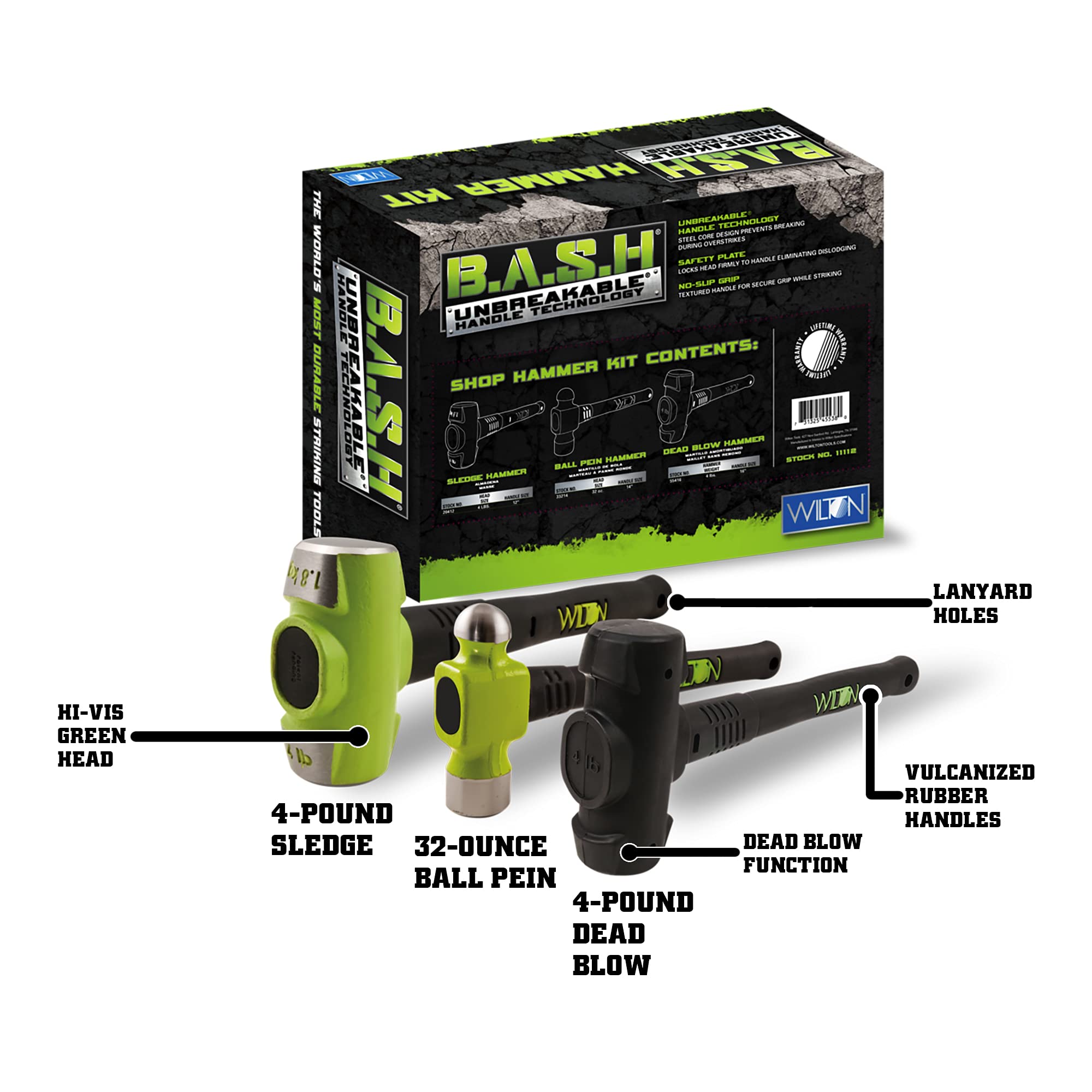 Wilton B.A.S.H Shop Hammer Kit (11112) - Durable Metalworking Tools for DIY & Professional Use - Perfect for Blacksmithing, Jewelry Making & Home Repairs