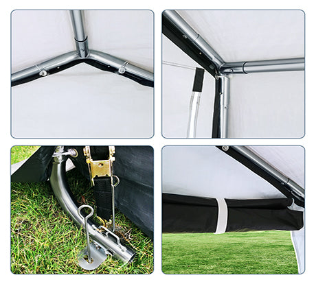 6' x 6' Portable Garage for Outdoor Storage - Heavy Duty Gray Shelter for Cars, Equipment & Seasonal Items | Perfect for Backyard, RV & Vehicle Protection