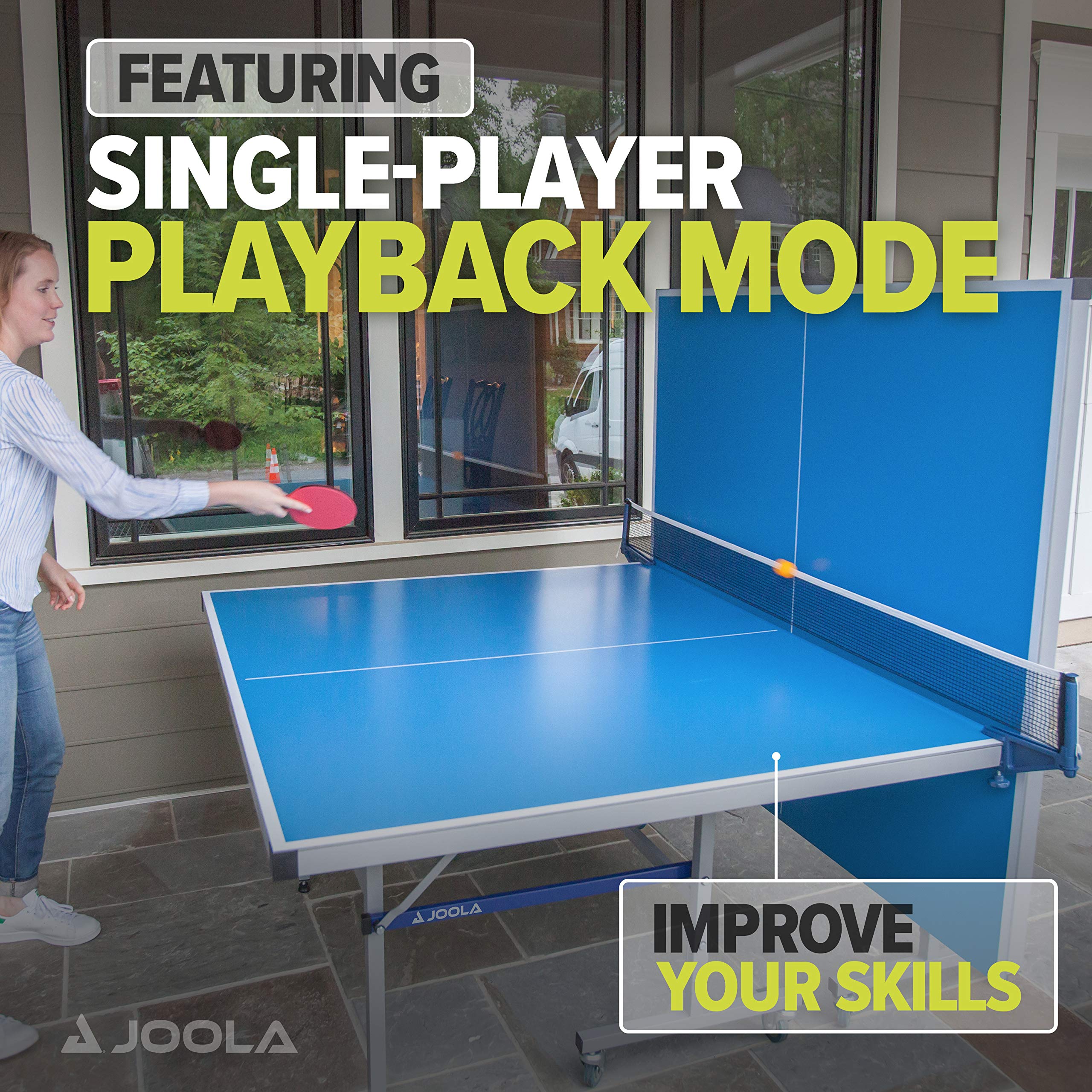**JOOLA NOVA Outdoor Ping Pong Table with Waterproof Table Tennis Net Set - Quick Assembly, All-Weather Aluminum Composite Surface - Tournament Quality for Indoor & Outdoor Use - Perfect for Backyard, Garage, or Club Play**