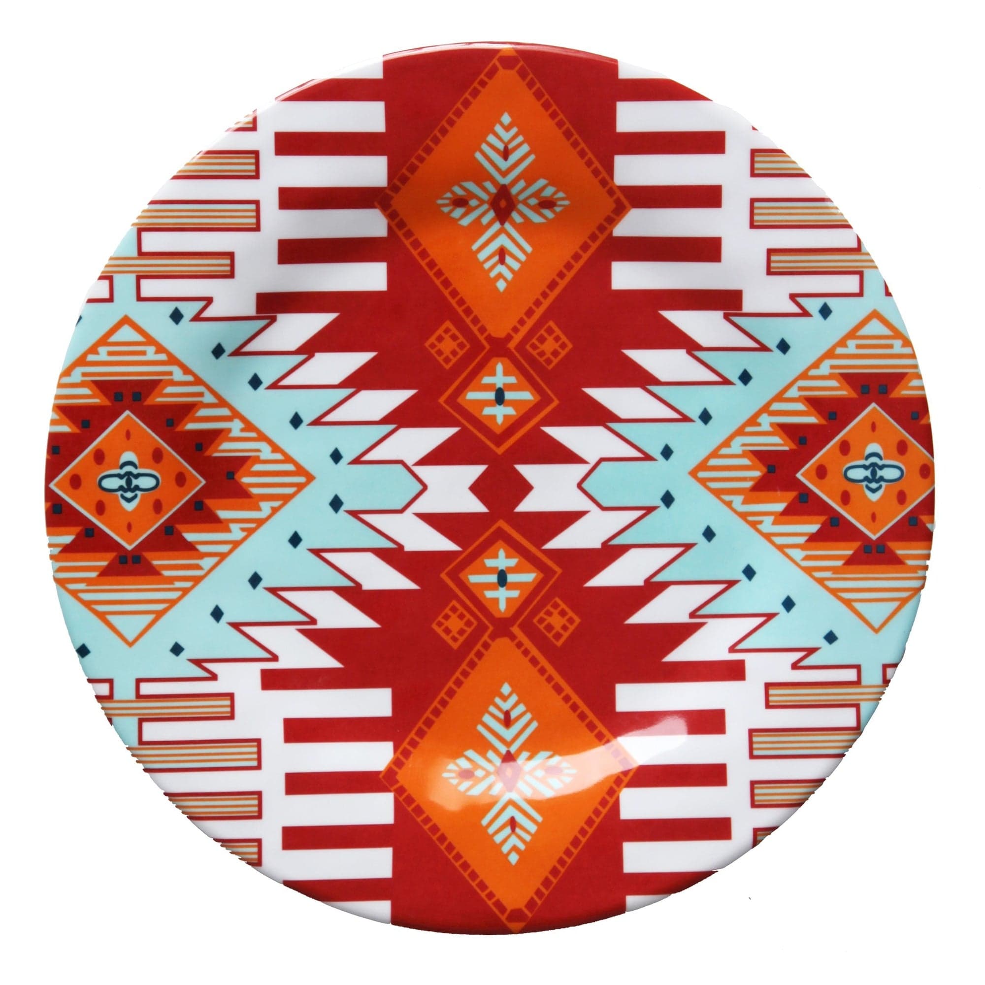 Southwest Motif Melamine Dinner Plates - Set of 4, Durable & Lightweight for Outdoor Picnics, Camping, and Patio Dining