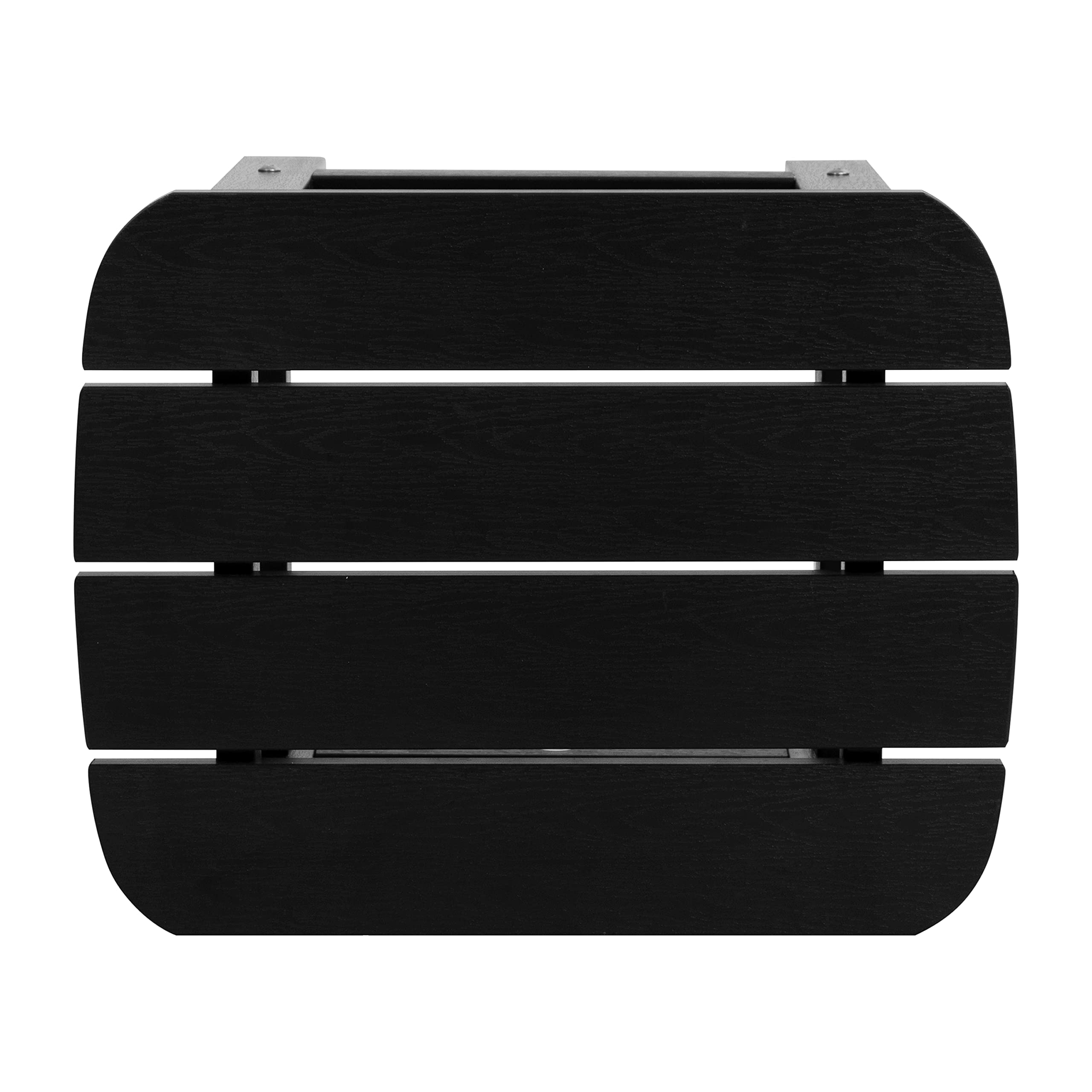 Flash Furniture Charlestown Commercial 2-Chair and Side Table Adirondack Set - Black Poly Resin - Weather-Resistant Outdoor Patio Furniture for Garden, Poolside, and Backyard Relaxation