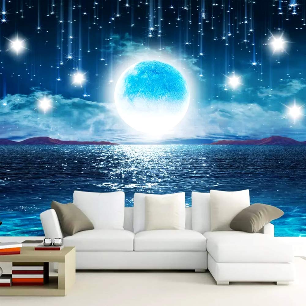 Starry Sky Ocean Moon & Stars Large 3D Cosmic Galaxy Tapestry - 60x60 Inch Wall Hanging Decor for Bedroom, Living Room | Perfect for Boho Home Decor, Dorm Room Aesthetic & Meditation Space