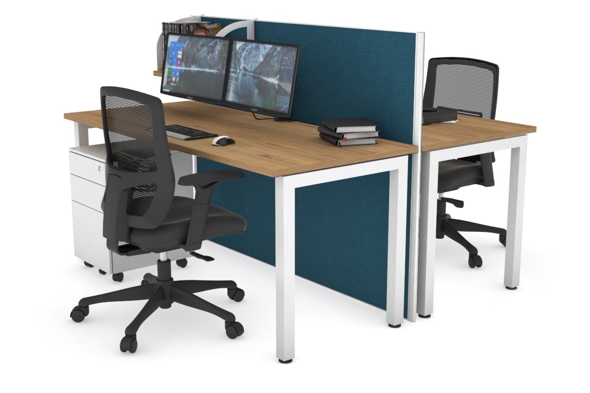 Horizon Quadro 2-Person Office Workstation Bench with Square Legs - 70.9