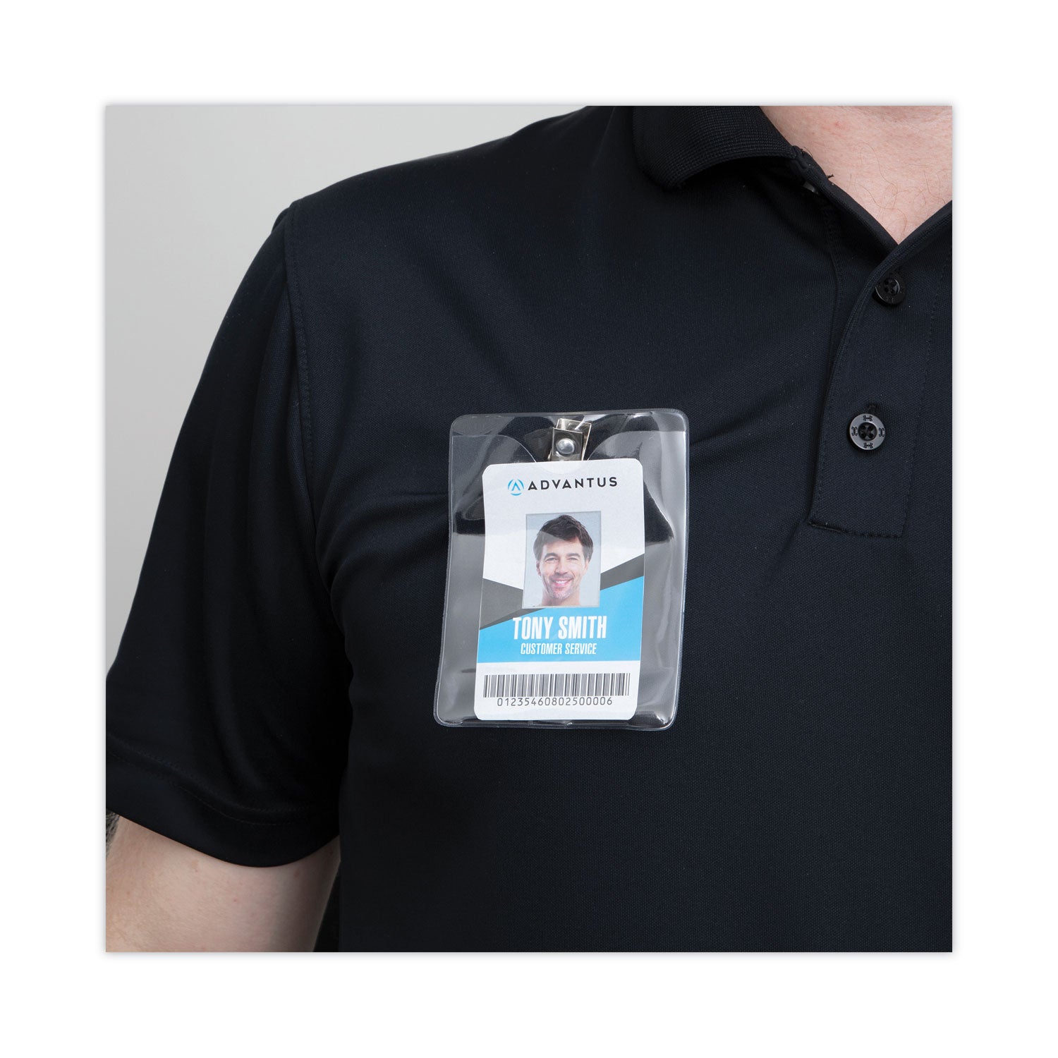 Advantus Clear Vertical ID Badge Holders with Clip - 3.38