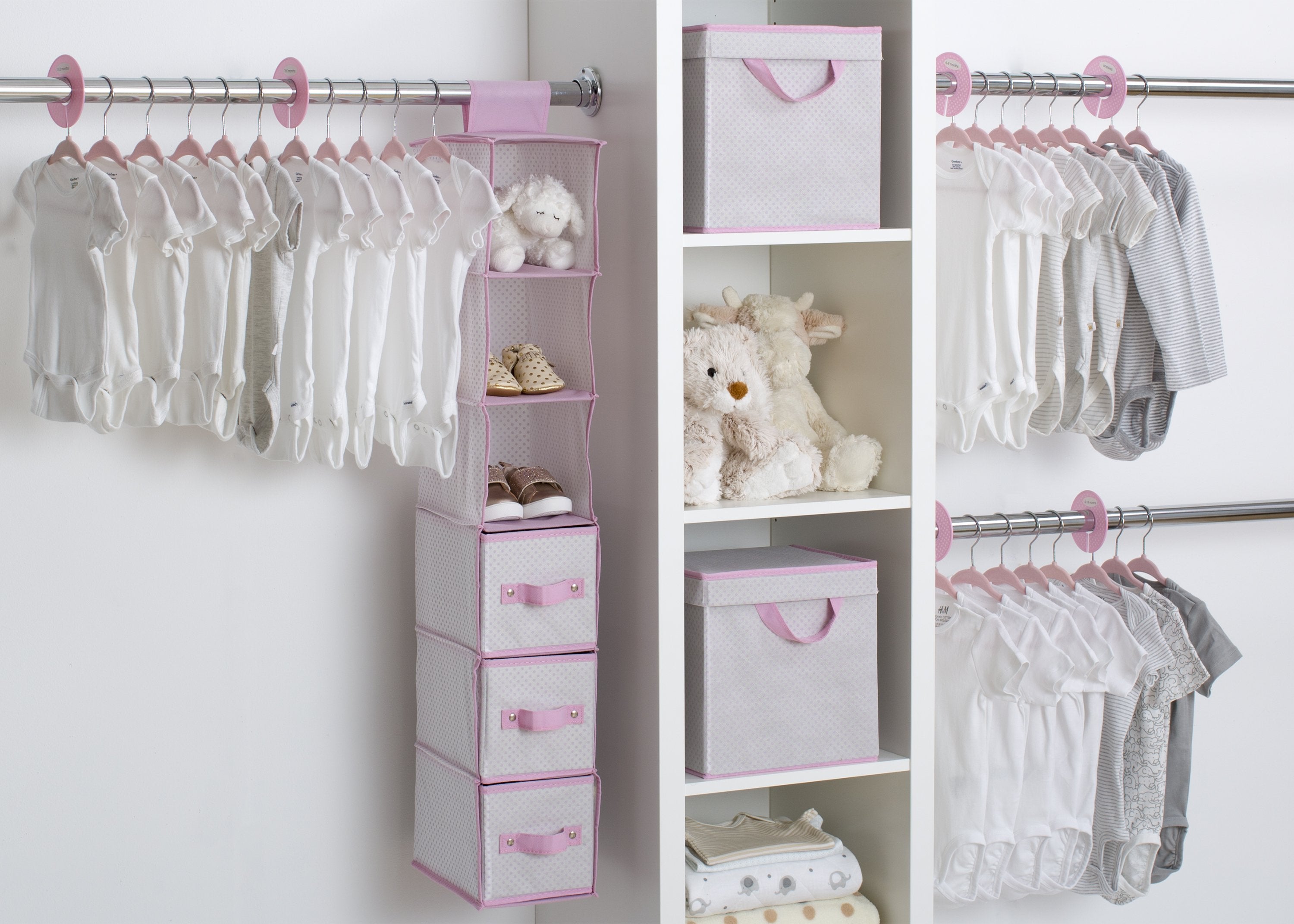 48-Piece Nursery Storage Organizer Set - Baby Clothes, Toys & Essentials Organizer for Nursery, Closet & Playroom Organization