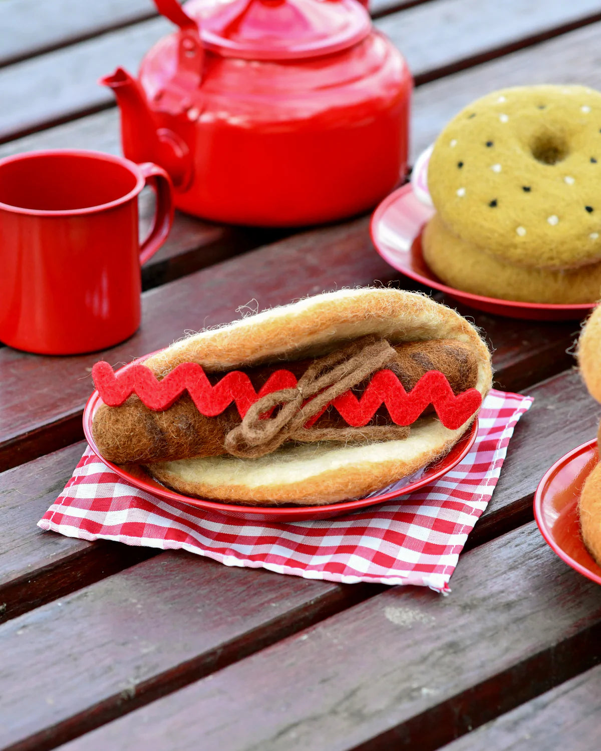 Snag Sausage Sizzle Set - Realistic Felt Play Food for Kids Pretend Cooking & BBQ Party Games | Perfect for Preschool Learning, Role Play, and Kitchen Toy Collections