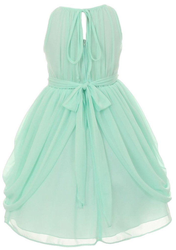 Elegant Grecian Chiffon Flower Girl Dresses for Big Girls | iGirlDress | Perfect for Weddings, Pageants & Special Occasions