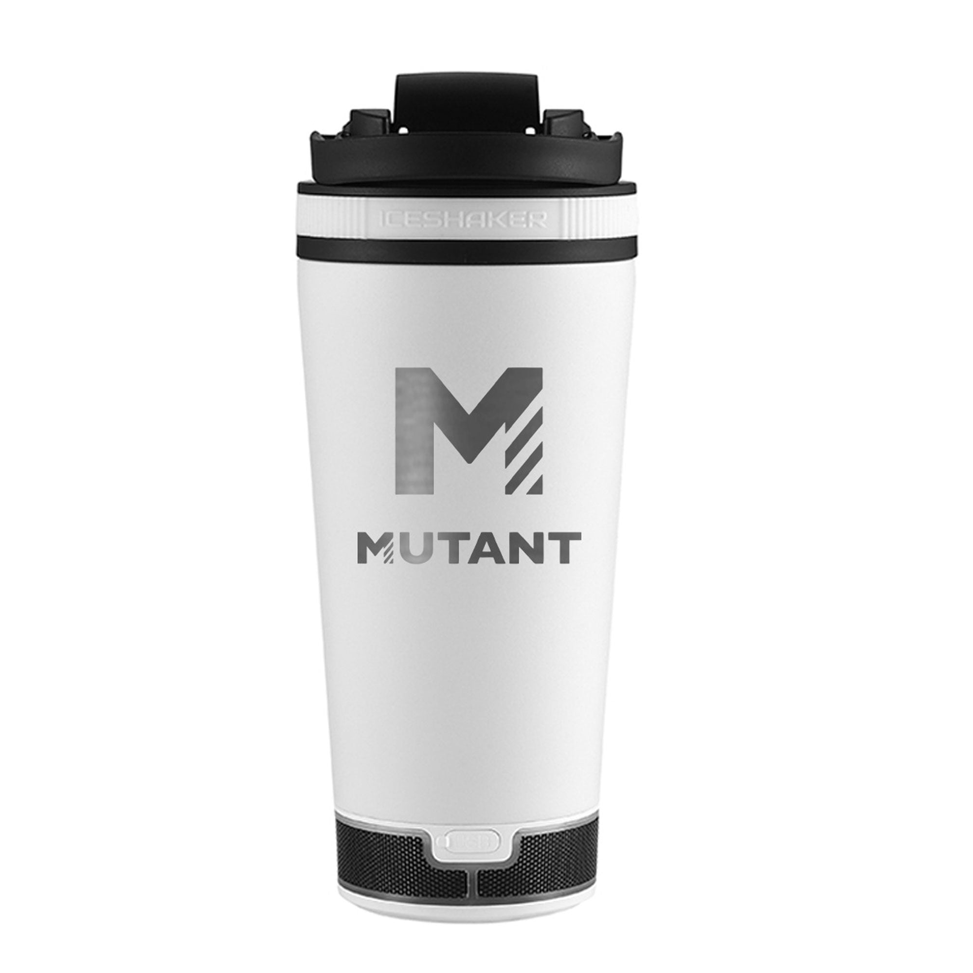 Nick The Mutant Walker Custom 20oz Speaker Water Bottle - Portable Bluetooth Speaker & Insulated Tumbler for Gym, Hiking, Travel & Outdoor Adventures (White)