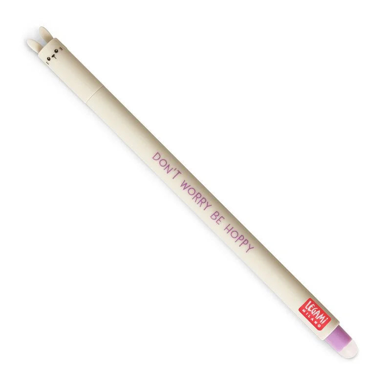 Legami Erasable Pen with Bunny Design - Purple Ink for Smooth Writing, Perfect for School, Office & Note-Taking