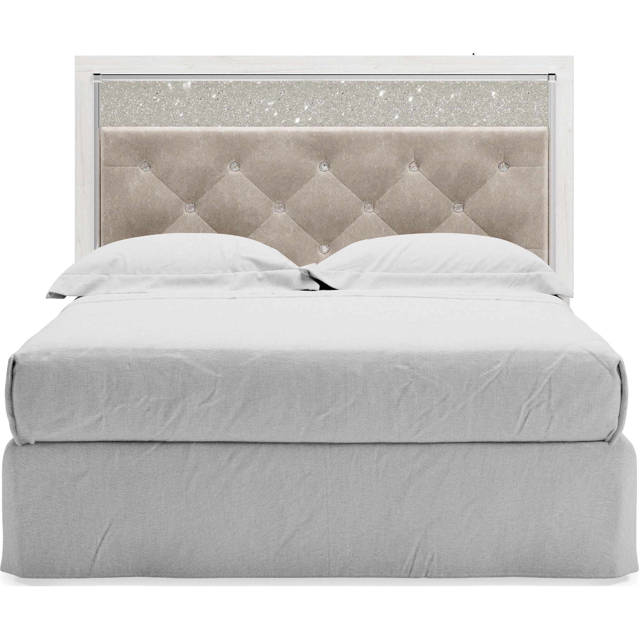 Altyra Upholstered Headboard in White - Queen Size Bed Frame Accent for Modern Bedroom Decor
