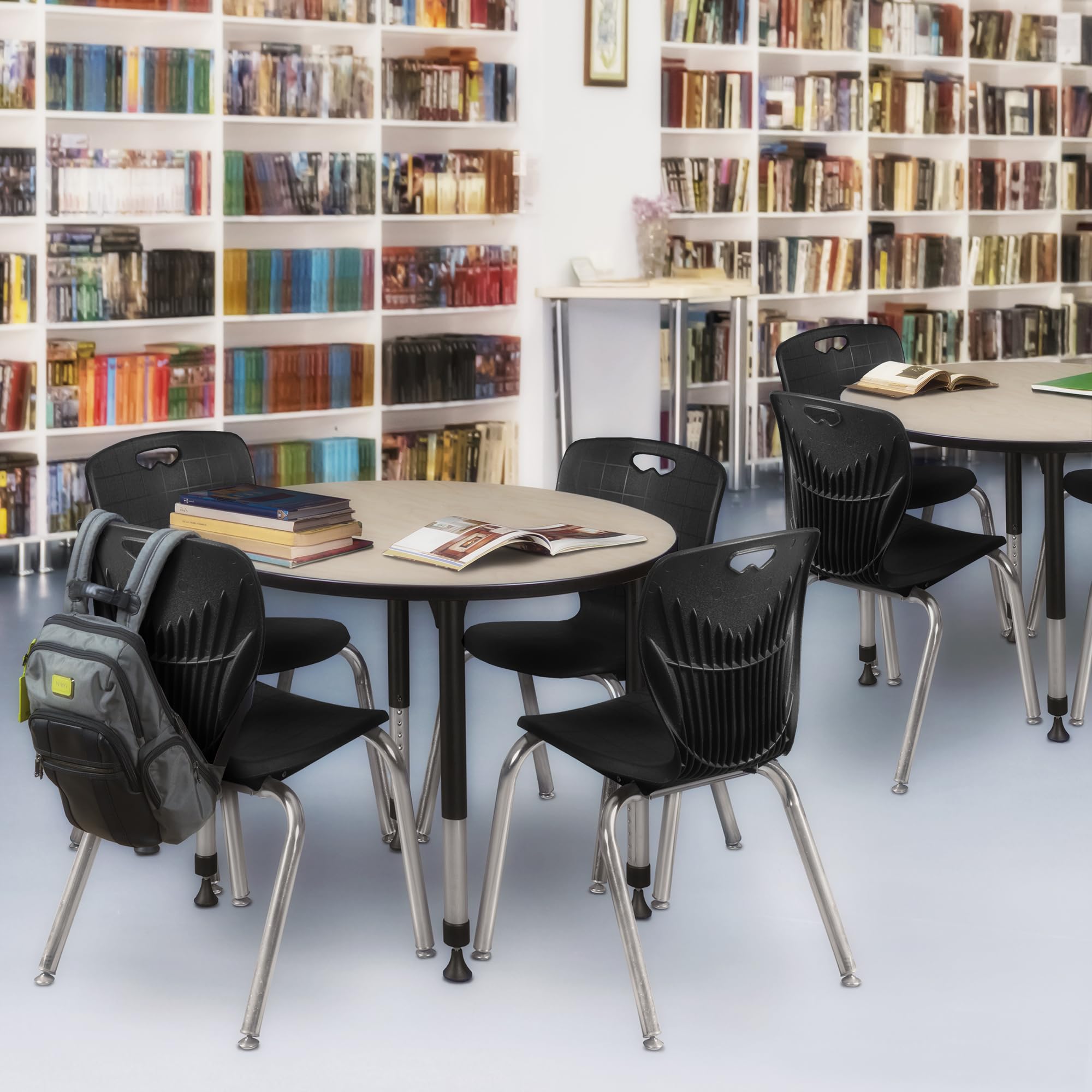 Regency Kee Adjustable Height Mobile Classroom Table Set with 4 Chairs - 42