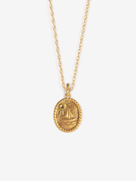 Wanderlust Life Gold Chain Pendant Necklace with Moonstone Navicella - Elegant Jewelry for Women, Perfect for Everyday Wear, Date Nights & Special Occasions
