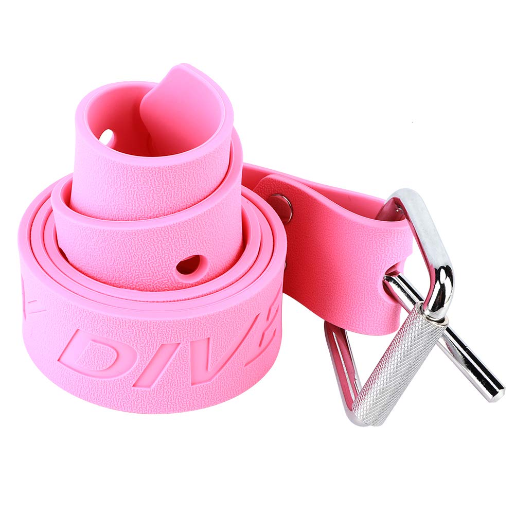 LZKW Diving Weight Belt - Adjustable Pink Rubber Waist Belt with Buckle for Scuba Diving & Snorkeling - Perfect for Underwater Exploration and Marine Adventures