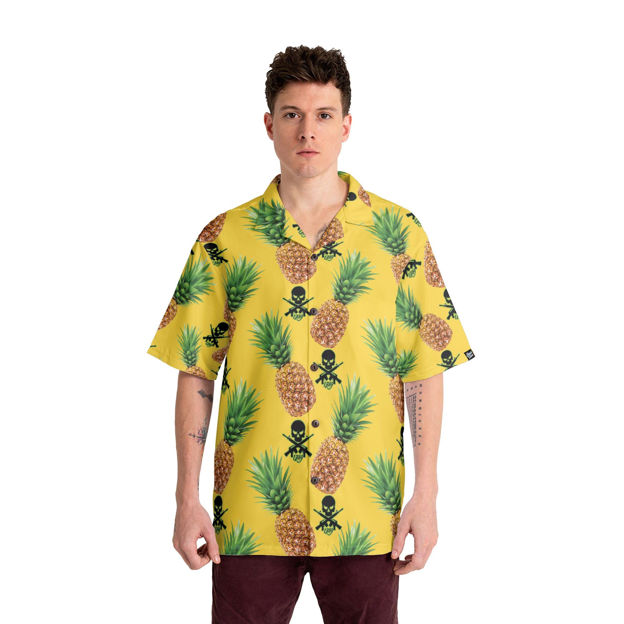 HYPERFAVOR Men's Cool Gun Print Hawaiian Shirts - 2 Pack Short Sleeve Casual Shirts for Summer, Beach & Outdoor Activities - Perfect for Vacation, BBQ Parties & Tropical Events