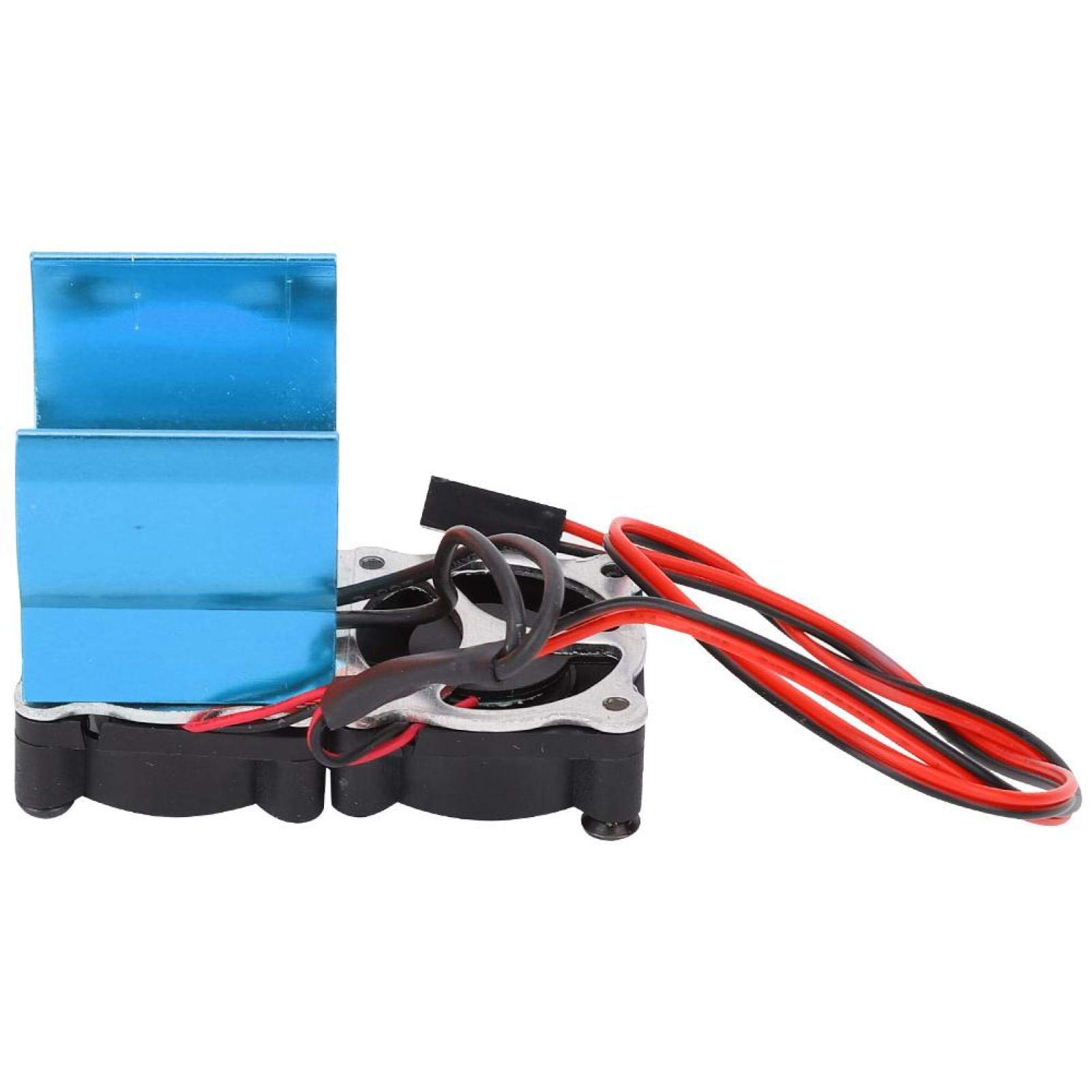 High-Performance Tgoon RC Car Motor Heat Sink - Dual Fan Cooling System with Temperature Sensor for 1/10 Scale RC Models (Blue) | Ideal for Off-Road Racing, Drifting & High-Speed RC Car Performance