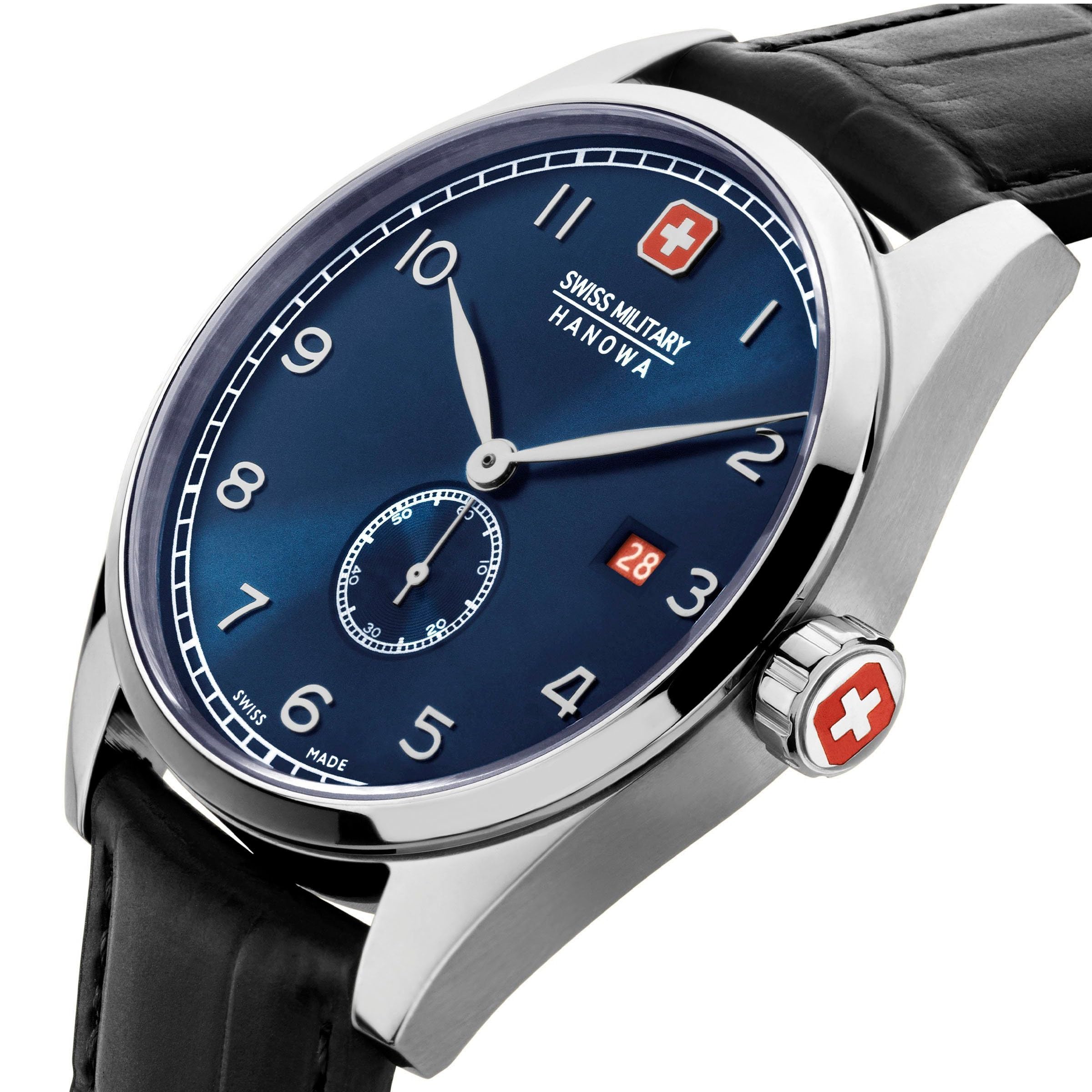 Swiss Military Hanowa Men's Leather Strap Watch - Stylish & Durable for Daily Wear