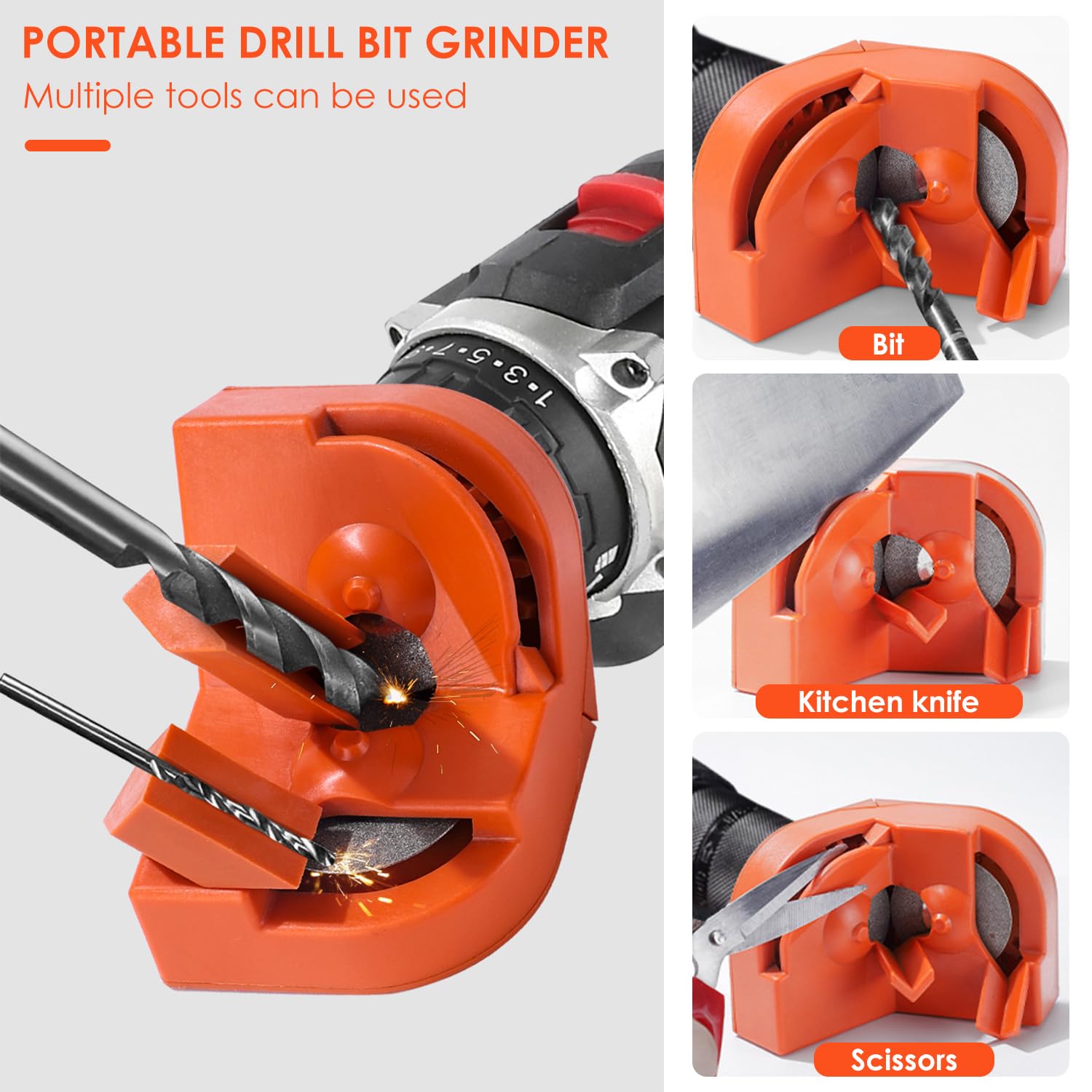 Electric Drill Bit Sharpener - Universal Grinding Tool for All Drill Bits (5/64''-5/8'') | Multipurpose Mill & Drill Machine Blade Sharpener | Perfect for DIY Projects, Woodworking & Metalworking