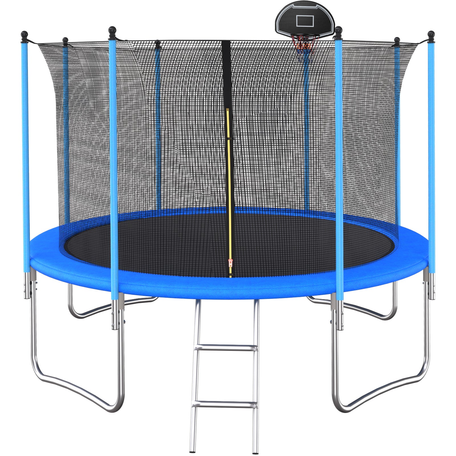 10 FT Outdoor Trampoline with Safety Enclosure Net & Basketball Hoop - Perfect for Backyard Fun, Kids Play, and Family Fitness Activities