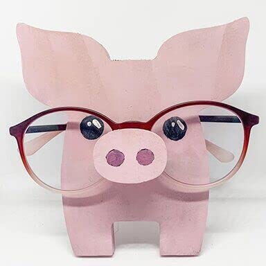 Handmade Wooden Animal Glasses Stand - Cat Shaped Eyeglass Holder, Wood Carved Spectacle Organizer for Desk Decor - Perfect for Home, Office, and Gift Giving