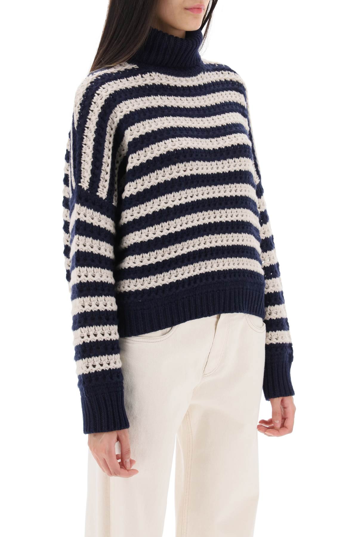 Brunello Cucinelli Wool Cashmere Striped Sweater for Men - Luxury Winter Knitwear for Office & Casual Wear