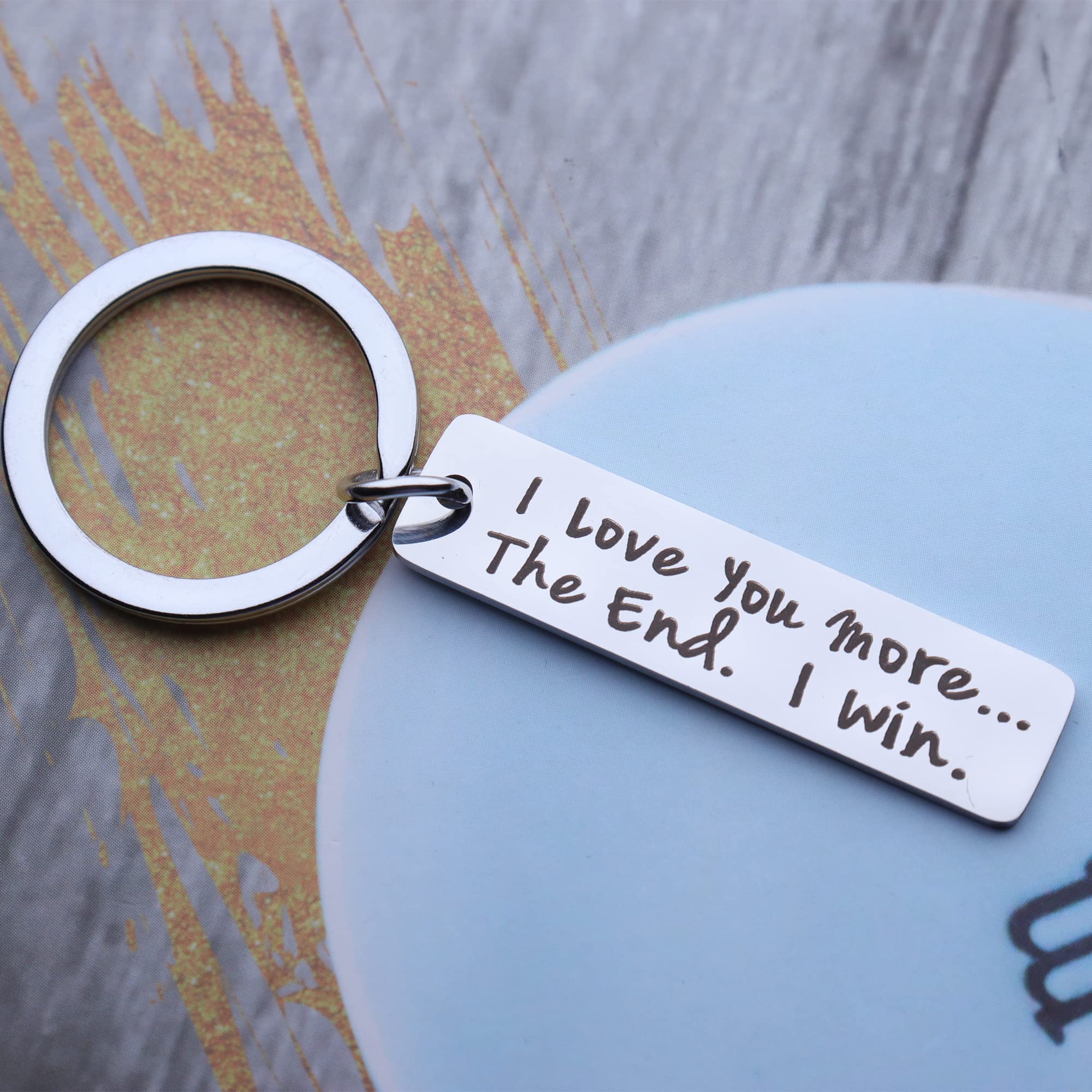 Jstud Inspirational Keychain - 'I Love You More' Couples Keychain for Her, Women - Perfect Birthday, Anniversary & Graduation Gift for Couples - Great for Everyday Carry, Romantic Surprises & Special Occasions