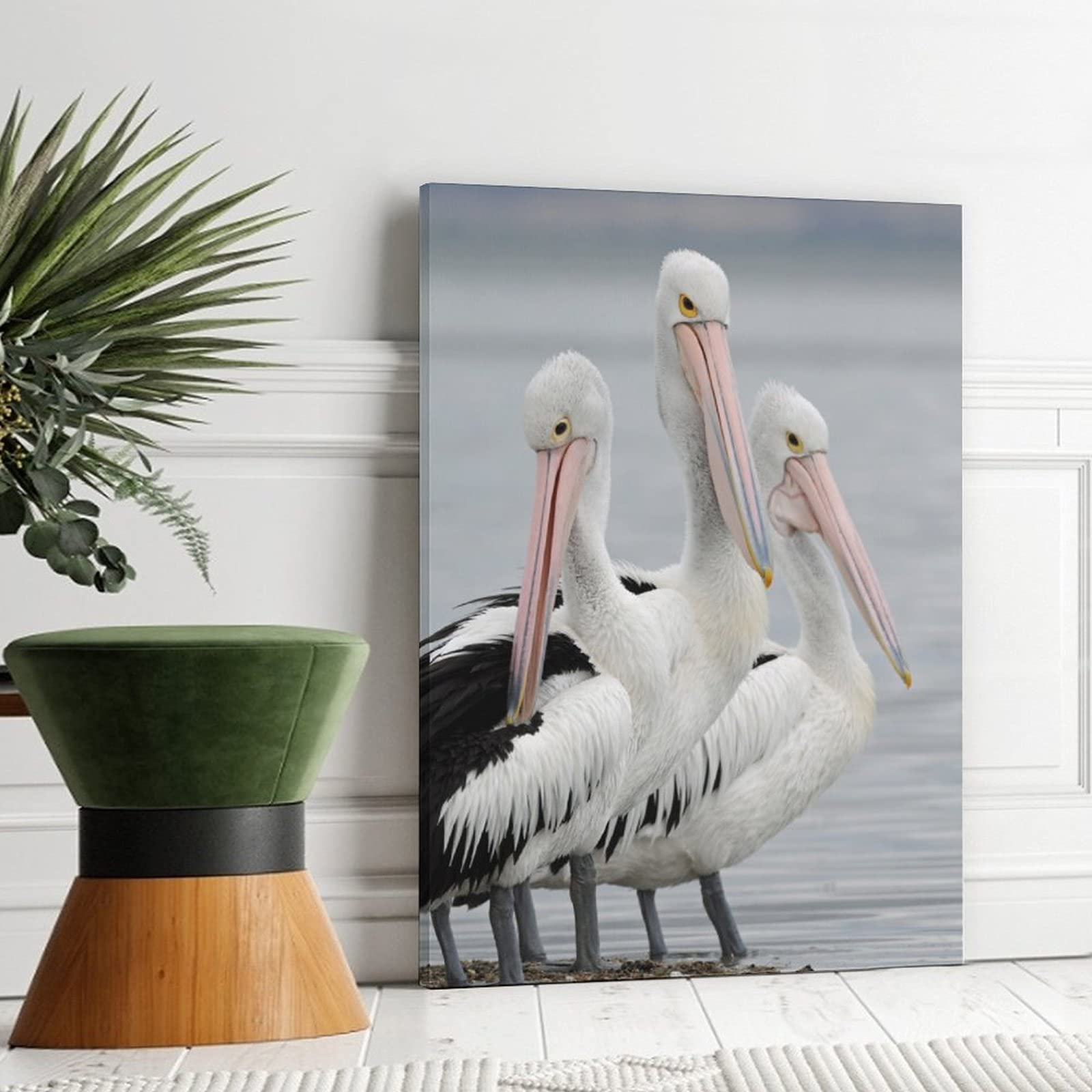 Great White Pelican & Toucan Canvas Wall Art - Vibrant Bird Painting for Living Room, Bedroom & Office Decor - Perfect Gift for Nature Lovers & Home Decoration