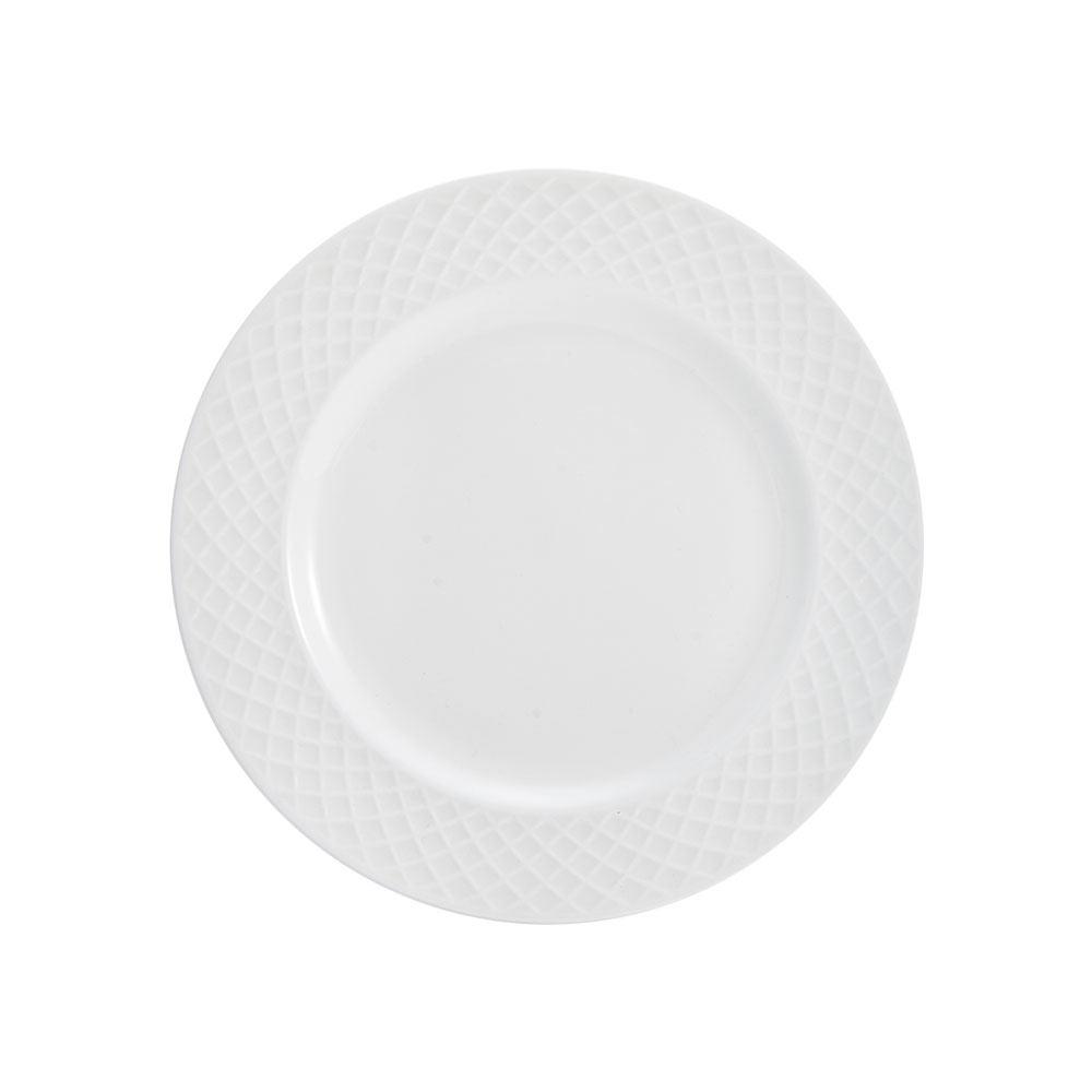 Trellis White Set of 4 Salad Plates - Elegant Dinnerware for Salads, Appetizers & Desserts - Perfect for Dinner Parties, Weddings & Everyday Use
