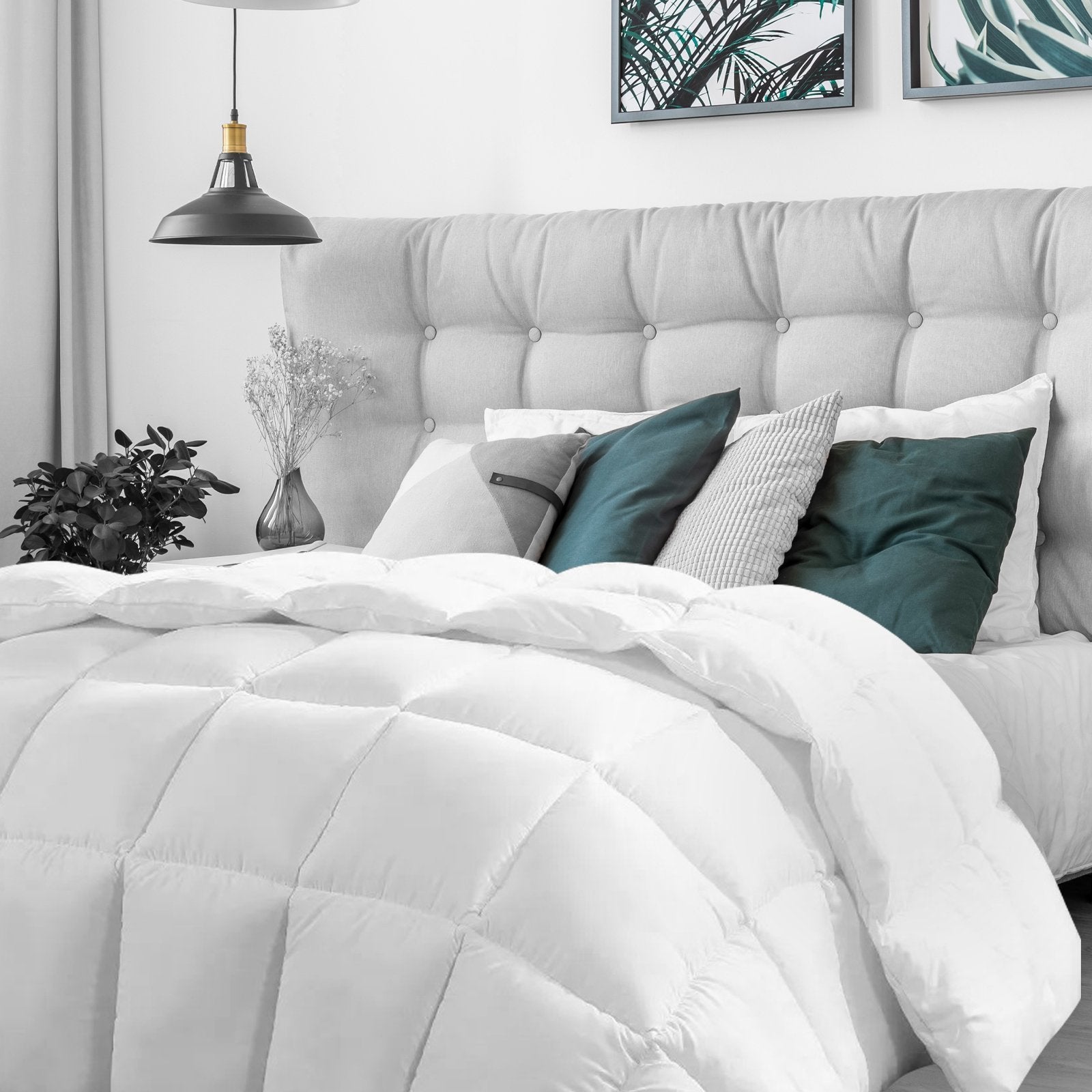 Casa Decor Silk Touch Quilt 360GSM All Seasons Antibacterial Hypoallergenic Double White - Luxury Bedding Set for Master Bedroom, Guest Room & Hotel Use