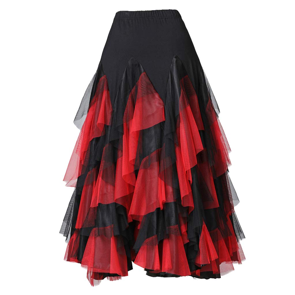 Women's Latin Dance Flare Swing Skirt for Tango, Salsa, Ballroom - Stretchy Comfort & Elegant Flare - Perfect for Dance Performances, Practice & Social Events