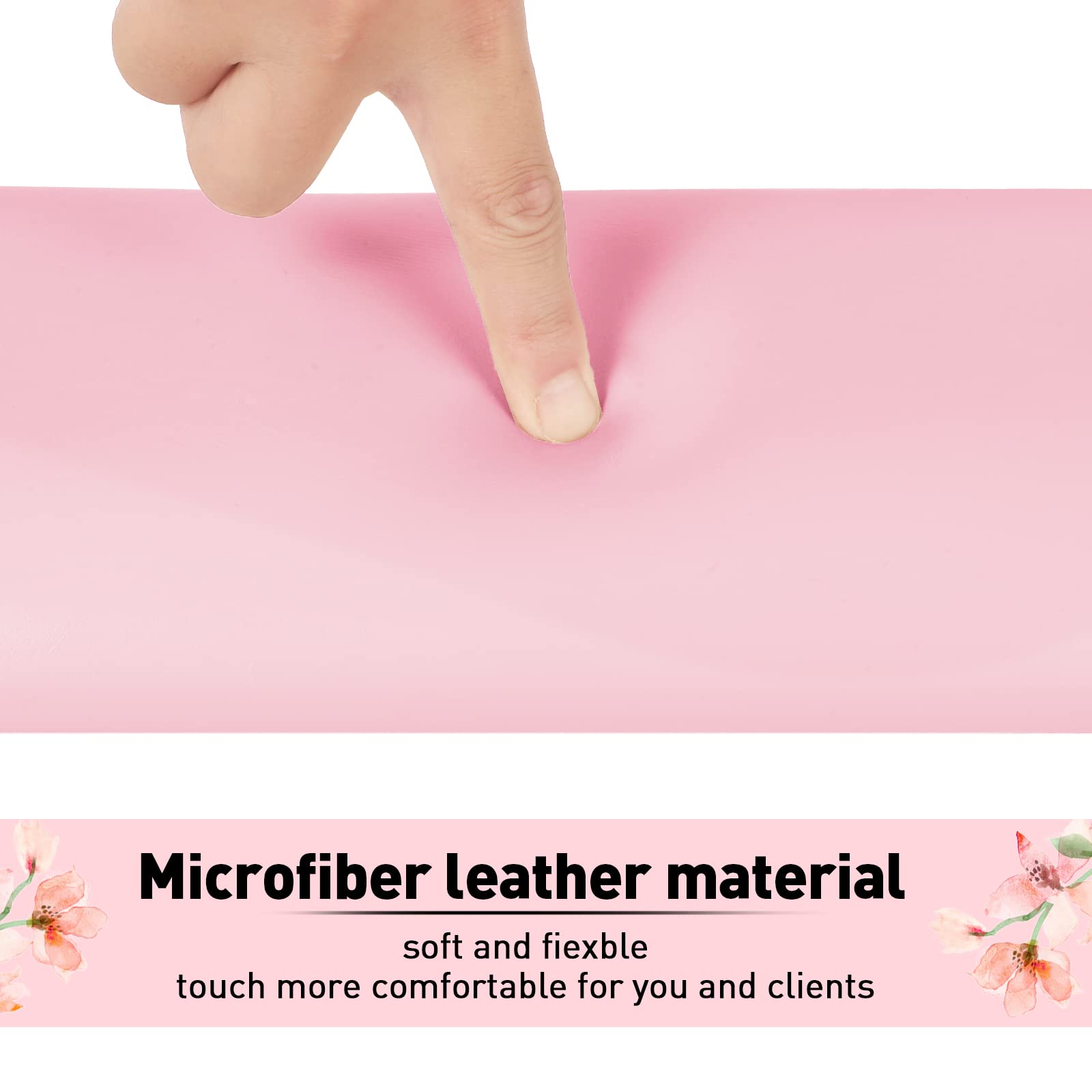 Pink Detachable Nail Arm Rest for Acrylic & Manicure - Large Hand & Feet Support Cushion with Microfiber Leather - Perfect for Nail Techs, Salon Professionals & Home Use (Toenail Care, Pedicure Table Comfort)