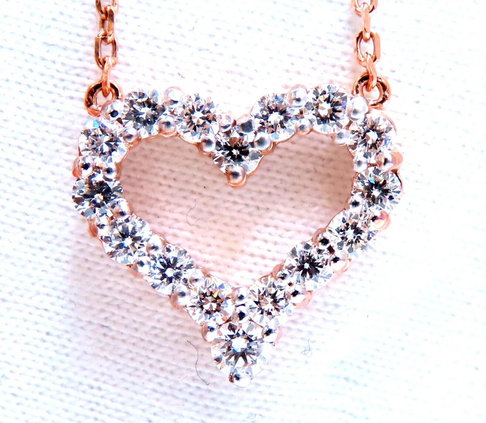 0.74ct Natural Diamond Open Heart Pendant Necklace in 14K Gold (G/VS) - Perfect for Valentine's Day, Anniversary & Romantic Gifts