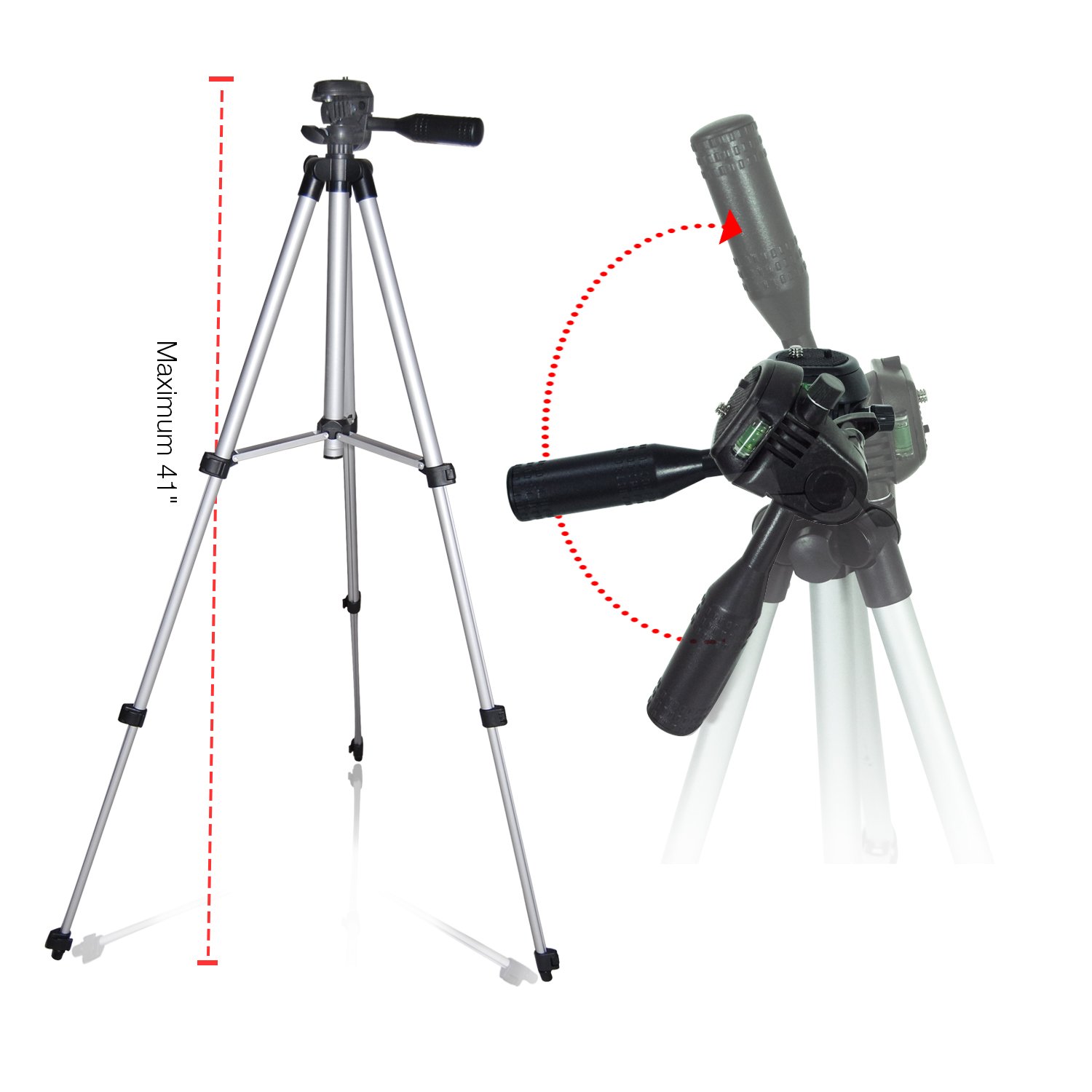 41-Inch Lightweight Portable Camera Tripod Stand with Phone Holder, Bluetooth Remote Shutter & Carrying Case - Perfect for Travel Photography, Vlogging, and Live Streaming (Model LGG688)