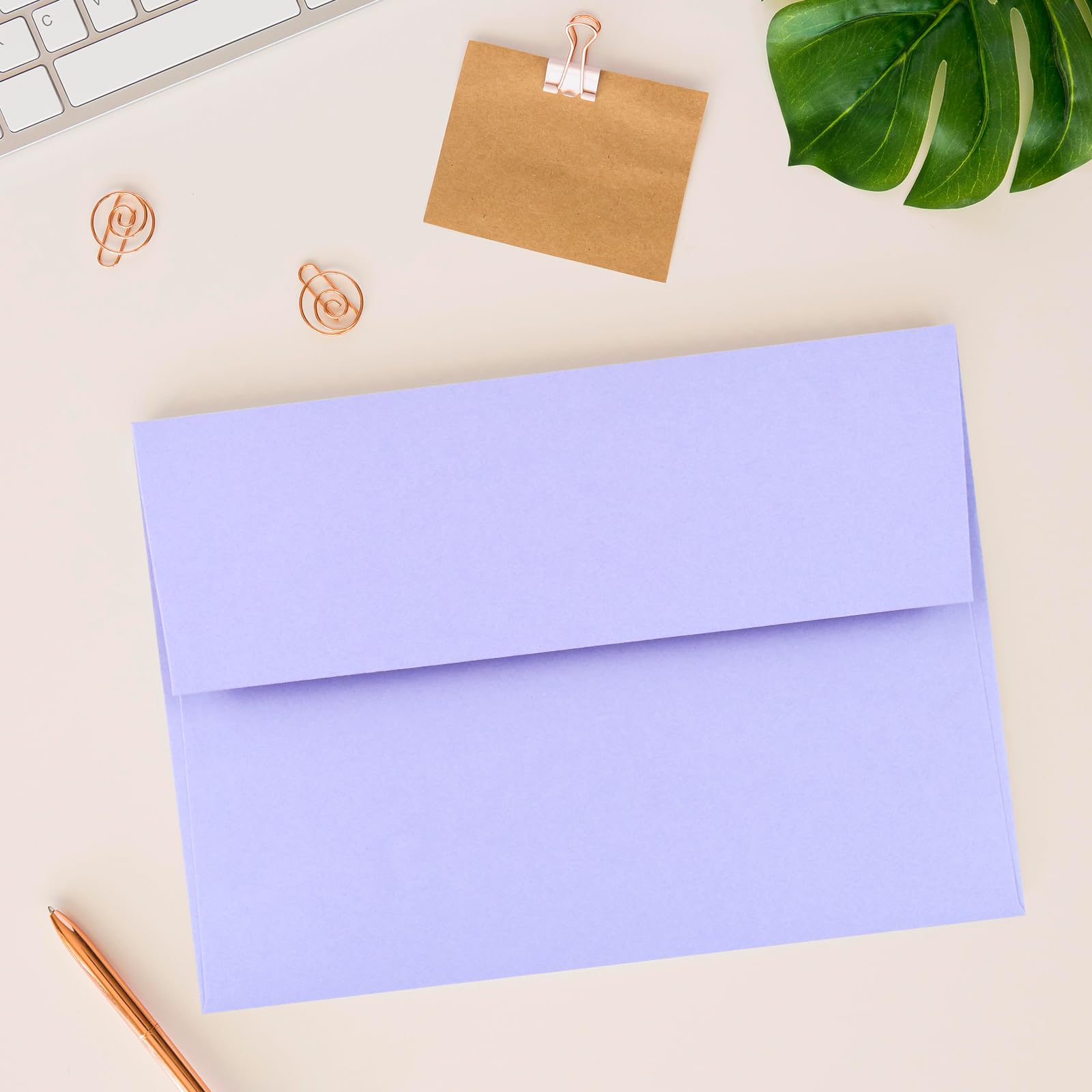 50 Pack 4x6 Purple Self Seal Envelopes for Invitations - A4 Printable Wedding, Baby Shower, Greeting Cards & Business Mailing - Perfect for DIY Events, Stationery & Office Use