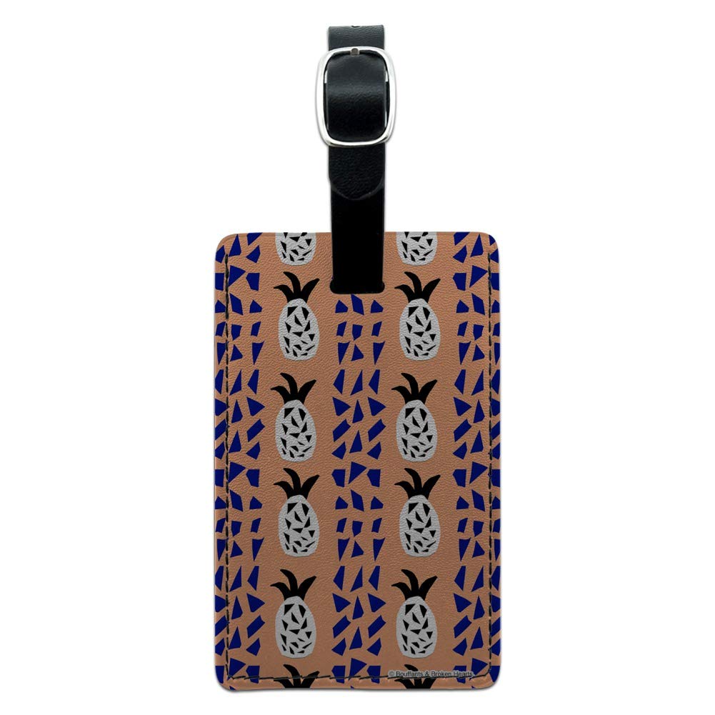 Pineapple-Themed Rectangle Leather Luggage Tag - Durable Suitcase ID Tag for Travel Bags - Perfect for Carry-Ons, Checked Luggage & Backpacks (Ideal for Airports, Business Trips & Vacation Identification)