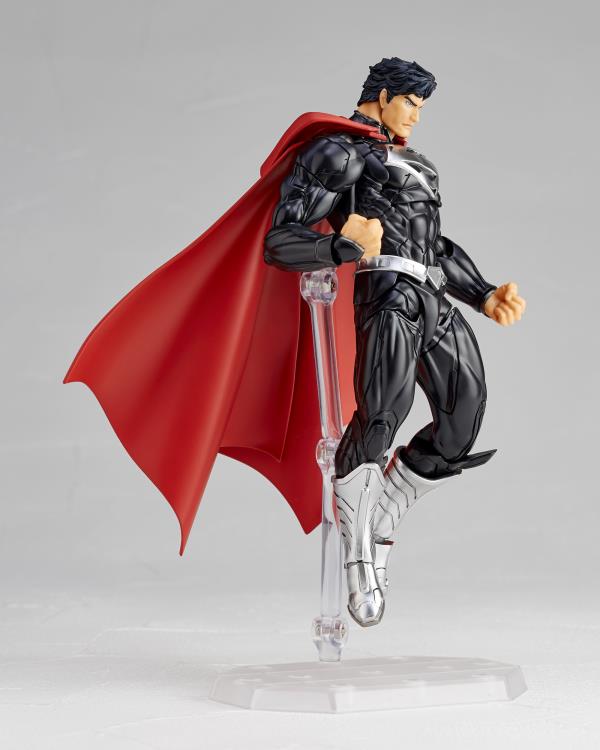 Amazing Yamaguchi Revoltech No. 027EX Superman Black Suit Action Figure - Collectible DC Comics Superhero Toy for Display & Photography
