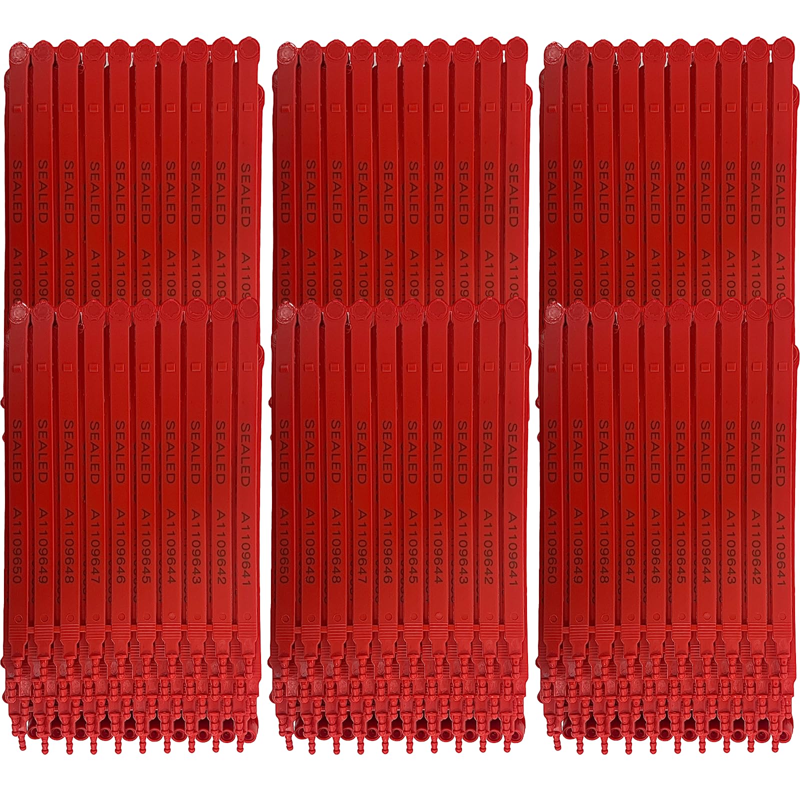 Red Plastic Security Seals 8 Inch - Self-Locking Tamper Proof Shipping Seals with Progressive Numbering for Trucks, Trailers, Cargo Containers & Luggage - 600 Count Pack (Ideal for Logistics, Warehouse Security & Transportation Protection)