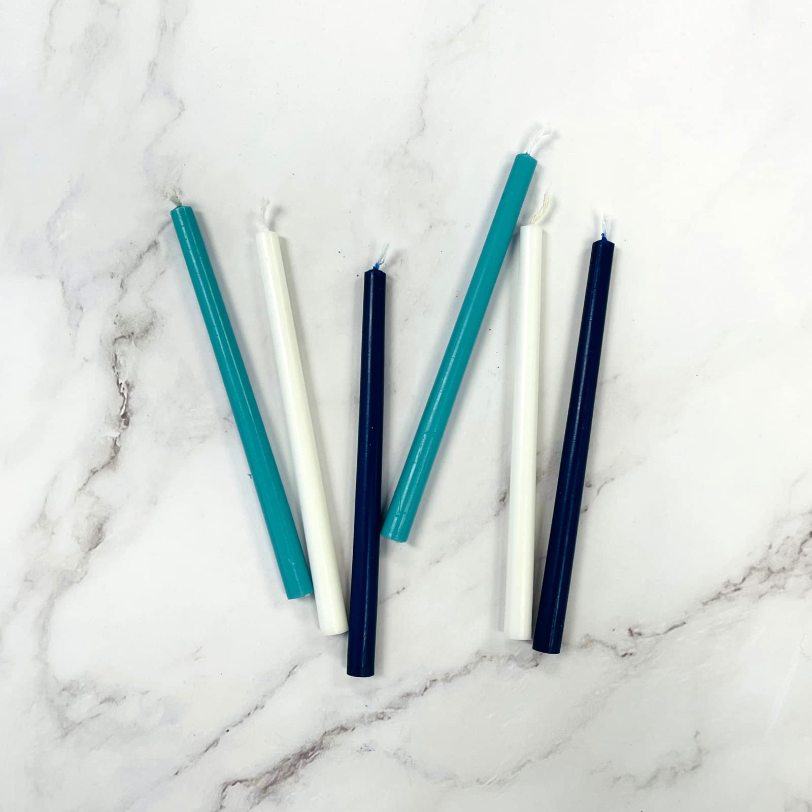 Premium Bulk Pack of 90 Blue & White Hanukkah Candles for Menorah - Long-Lasting Chanukah Candles Set for Jewish Holiday Decorations, Festival of Lights, Home & Synagogue Celebrations