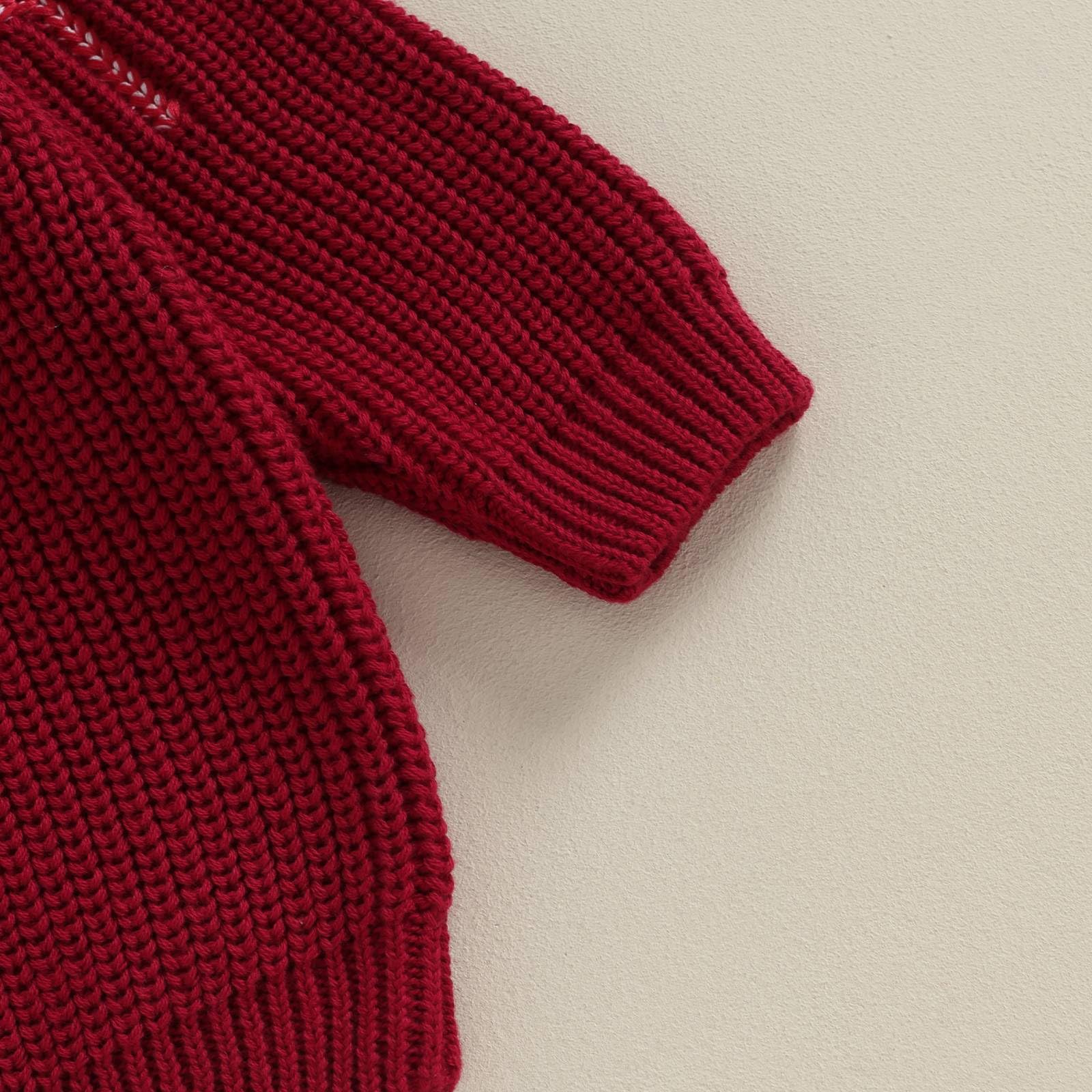 Merry Candy Cane Christmas Sweater for Toddler Boys & Girls - Warm Embroidery Knit Pullover Sweatshirt for Fall & Winter Holiday Outfits | Perfect for Family Photos, Christmas Parties & Cozy Seasonal Wear