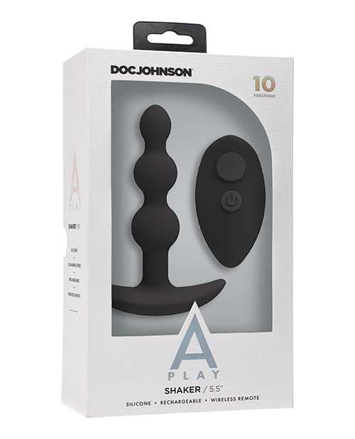 Rechargeable Silicone Beaded Anal Plug with Remote Control - Black | Waterproof & Hypoallergenic | Perfect for Couples Play & Solo Exploration