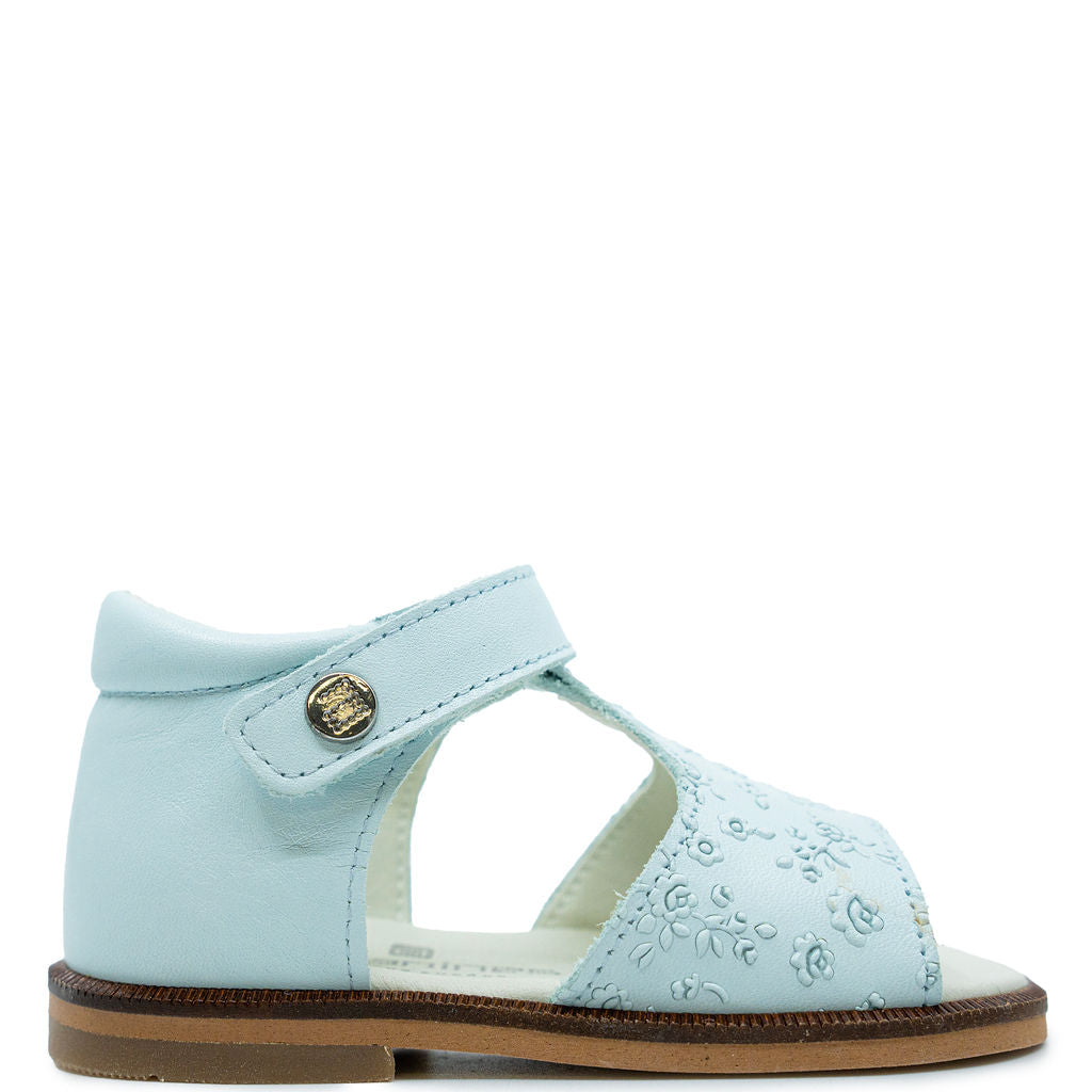 Andanines Sky Blue Flower Baby Sandals - Soft Sole Infant Shoes for Girls & Boys - Perfect for Beach, Park & Summer Outfits