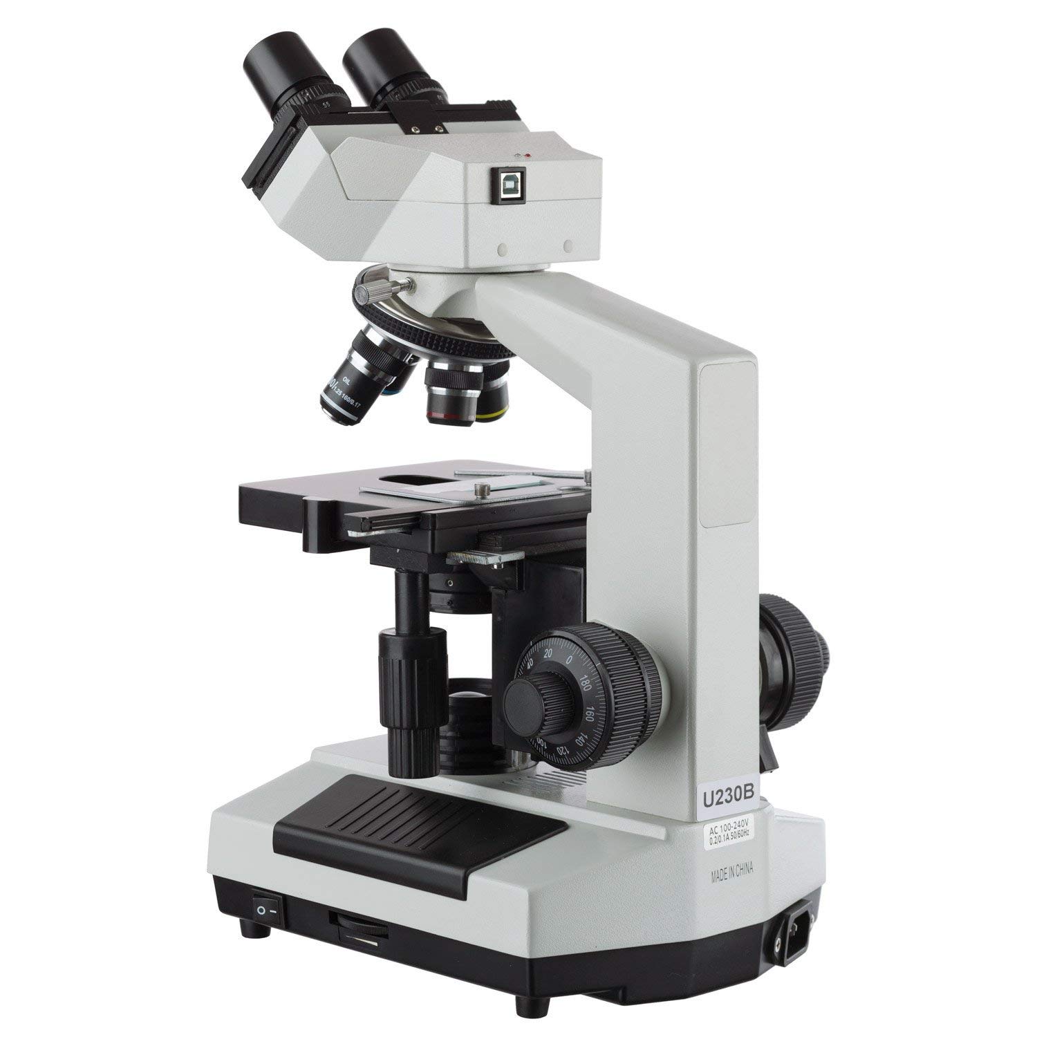 AmScope U230B 3.0MP USB Digital Microscope 40x-2000x for Lab & Education