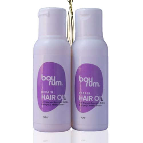 BAYRUM Herbal Hair Oil for Hair Fall Control & Regrowth with Bhringraj, Brahmi, Amla, Mulethi, Neem, Tea Tree & Jatamasi | Natural Hair Growth Treatment for Men & Women | 50+50ml | Promotes Thicker, Stronger Hair for Daily Care & Scalp Health