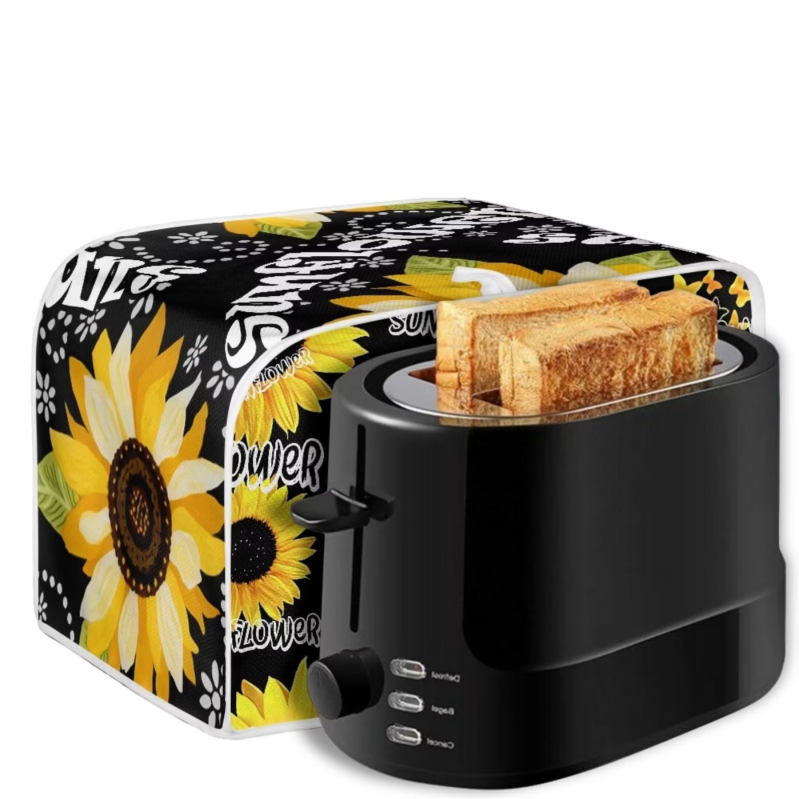 Sunflower Butterfly Print Toaster Cover & Bread Maker Dust Cover - Waterproof & Heat-Resistant Kitchen Appliance Protector for Toaster Oven & Bread Machine - Perfect for Home, Kitchen, Party & Gift Use
