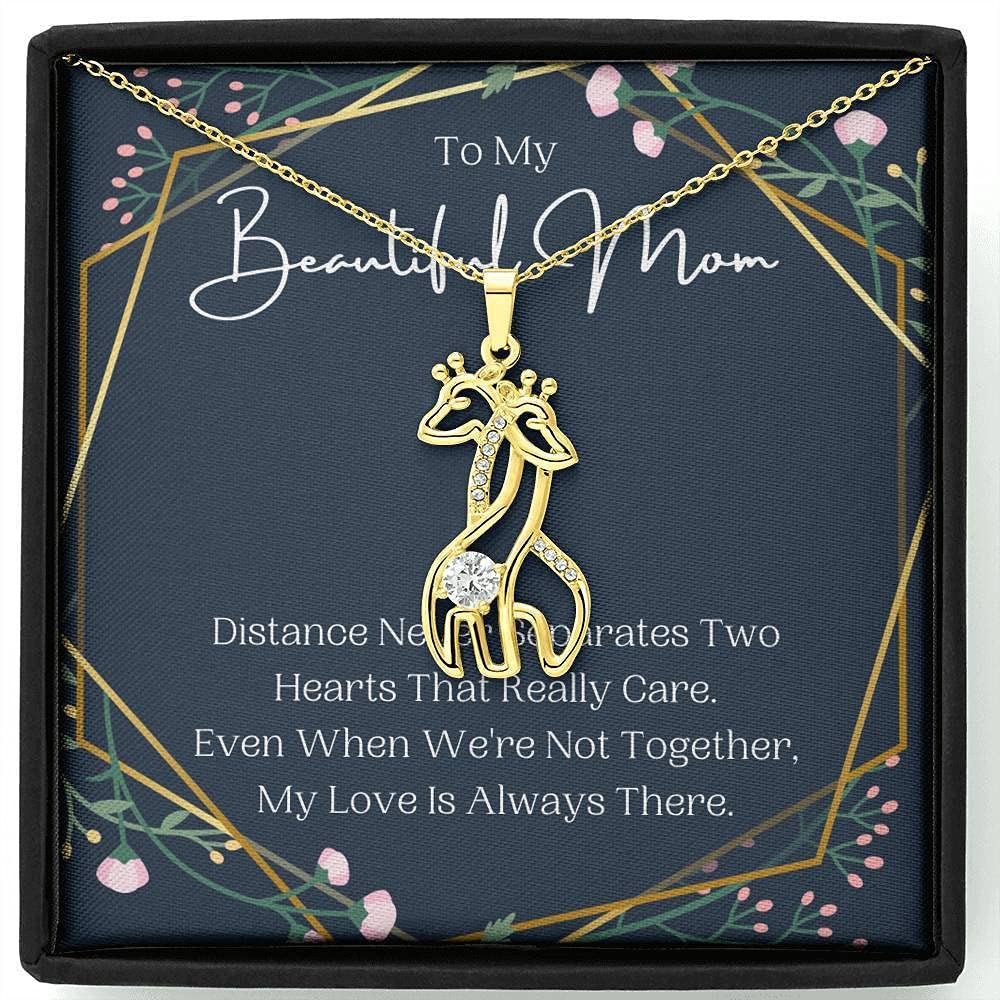 Handmade Personalized Giraffe Message Card Necklace - Unique Birthday Gift for Mom, Mother's Day Present from Daughter/Son - Perfect for Special Occasions & Everyday Wear
