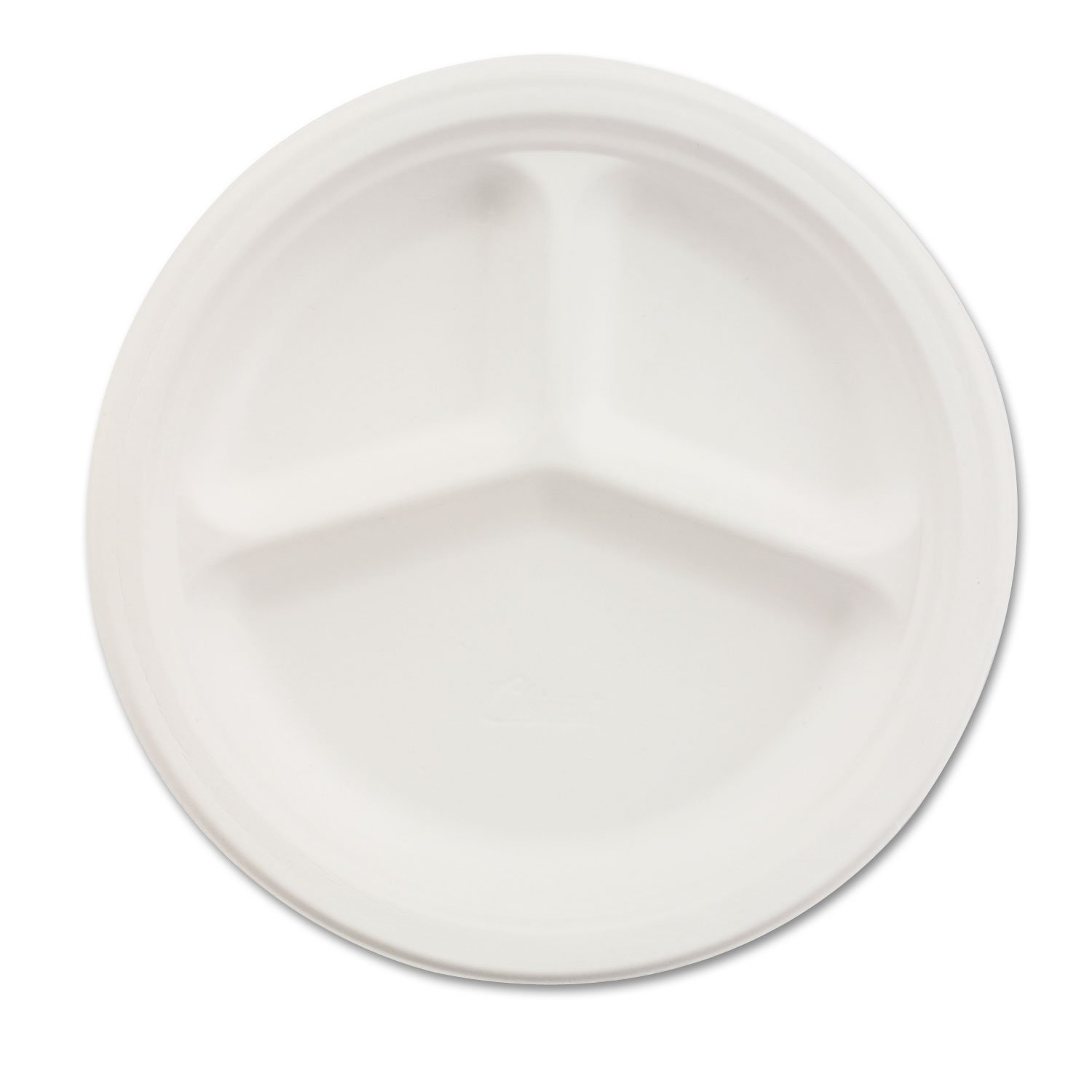 Chinet 21204CT White 10 1/4-Inch 3-Compartment Paper Plates - 500 Count Bulk Pack for Parties, Catering & Picnics | Disposable Dinnerware for Events, BBQs & Family Gatherings