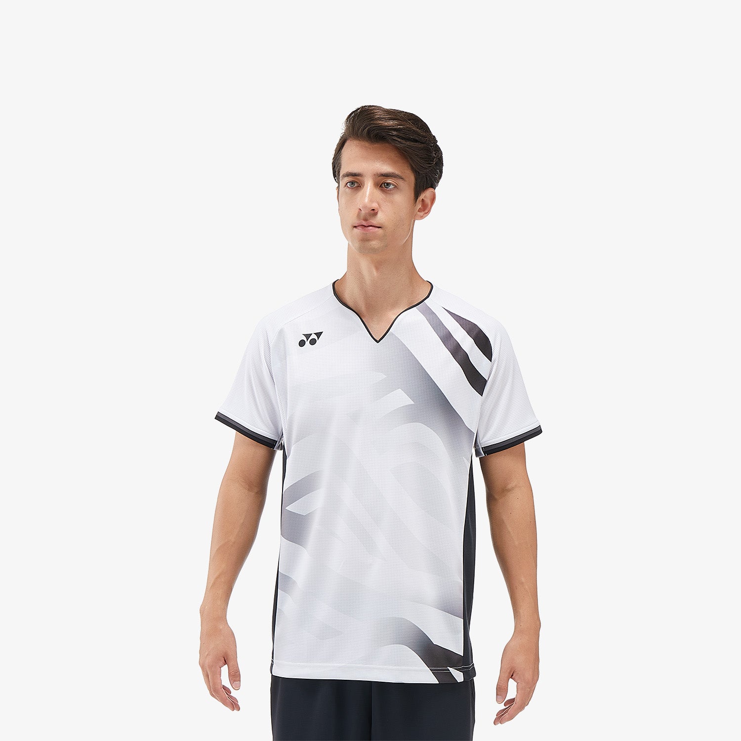 Yonex Men's Tournament Crew Neck Tennis Shirt 10566W - White | Moisture-Wicking Performance Top for Competitive Play & Casual Wear
