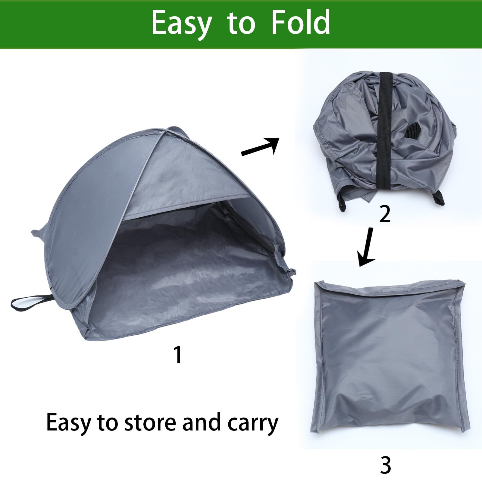 Large Foldable Cat Tent - Waterproof Portable Pet Tent for Indoor & Outdoor Use - Pop Up Cat Bed & Dog Tent, Grey - Perfect for Camping, Travel, and Backyard Relaxation