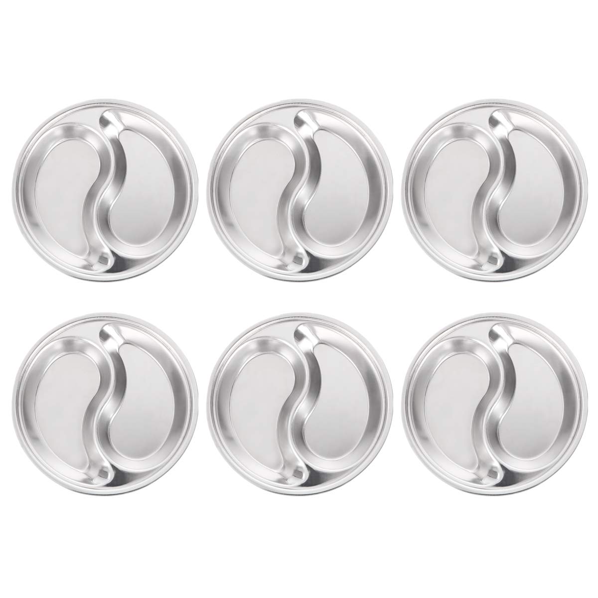 Cabilock 6-Piece Multi-Flavored Sauce Dishes Set - Thickened Dipping Bowls for Seasoning, Snacks & Food - Perfect for Parties, BBQs & Asian Cuisine (Double Flavor)