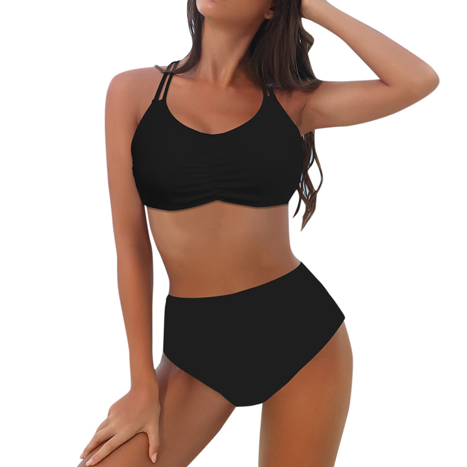 FEDULK Women's Reversible Bikini Set - Strappy Lace Up Two Piece Swimsuit with Back Braided Straps | Sexy Beachwear for Pool Party & Summer Vacation